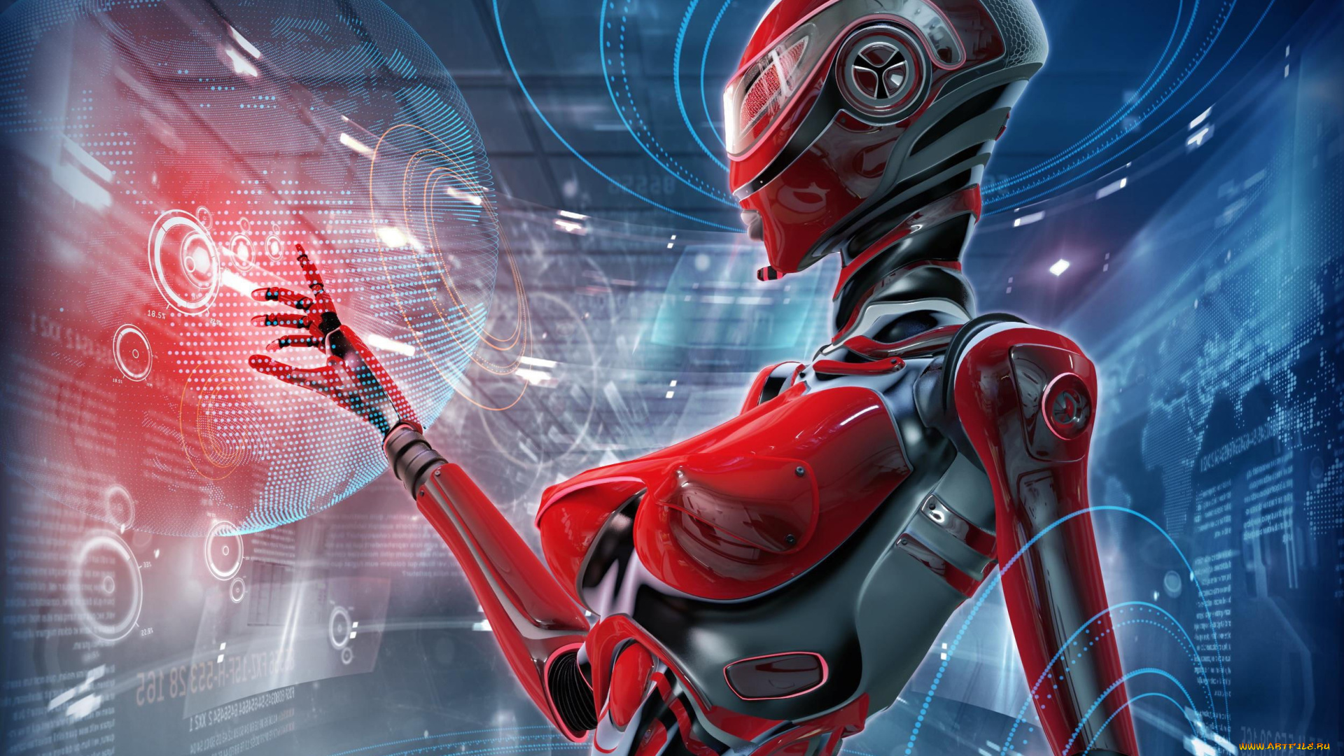 фэнтези, роботы, , киборги, , механизмы, gynoid, гиноид, cyberpunk, голограмма, робот, киберпанк, андроид, android, девушка