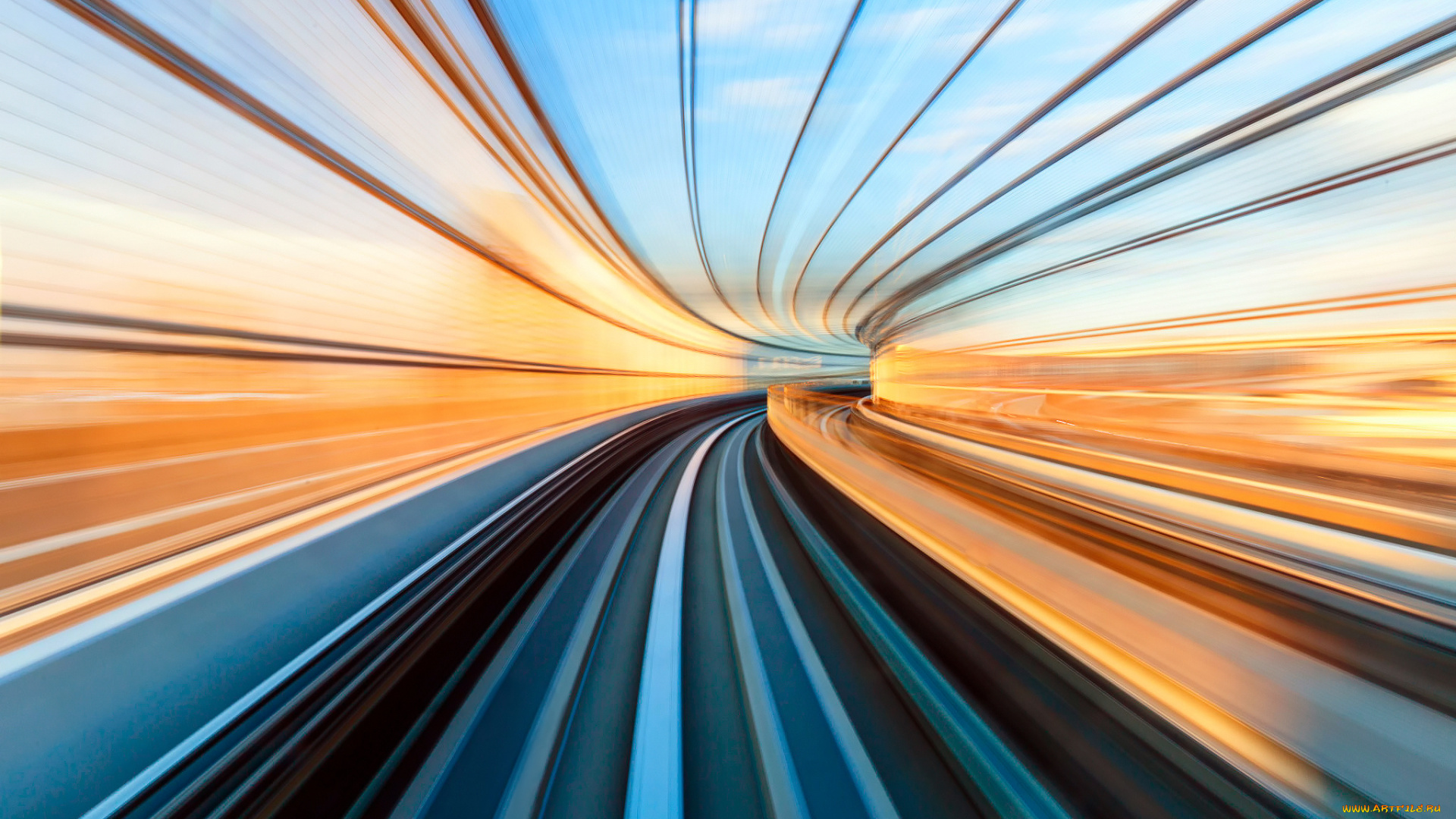 разное, транспортные, средства, и, магистрали, тоннель, токио, метро, движение, скорость, Япония, поворот