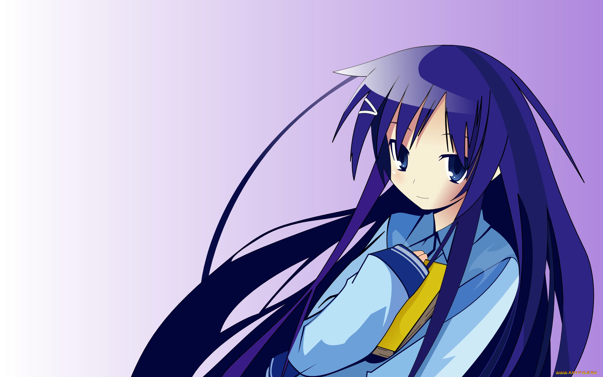 аниме, hanbun, no, tsuki, ga, noboru, sora, девушка, фон, взгляд