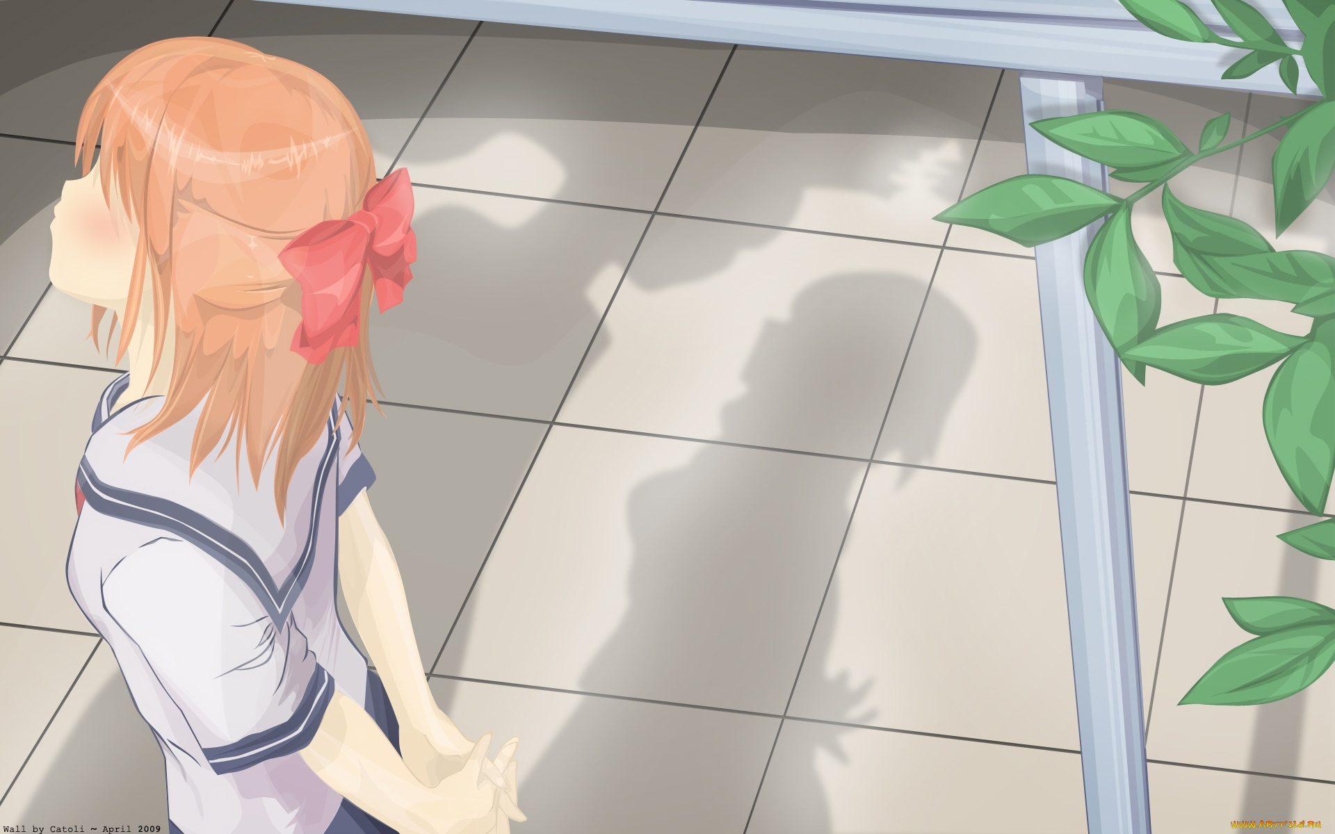 аниме, unknown, , другое, фон, девушка, взгляд