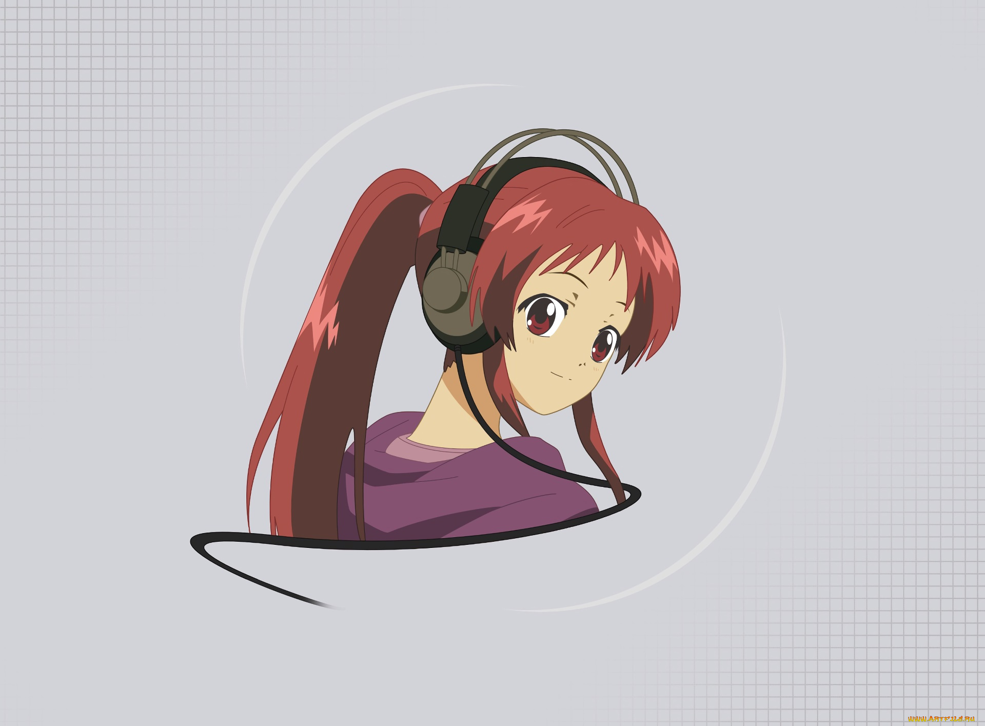 аниме, rec, девушка, взгляд, фон