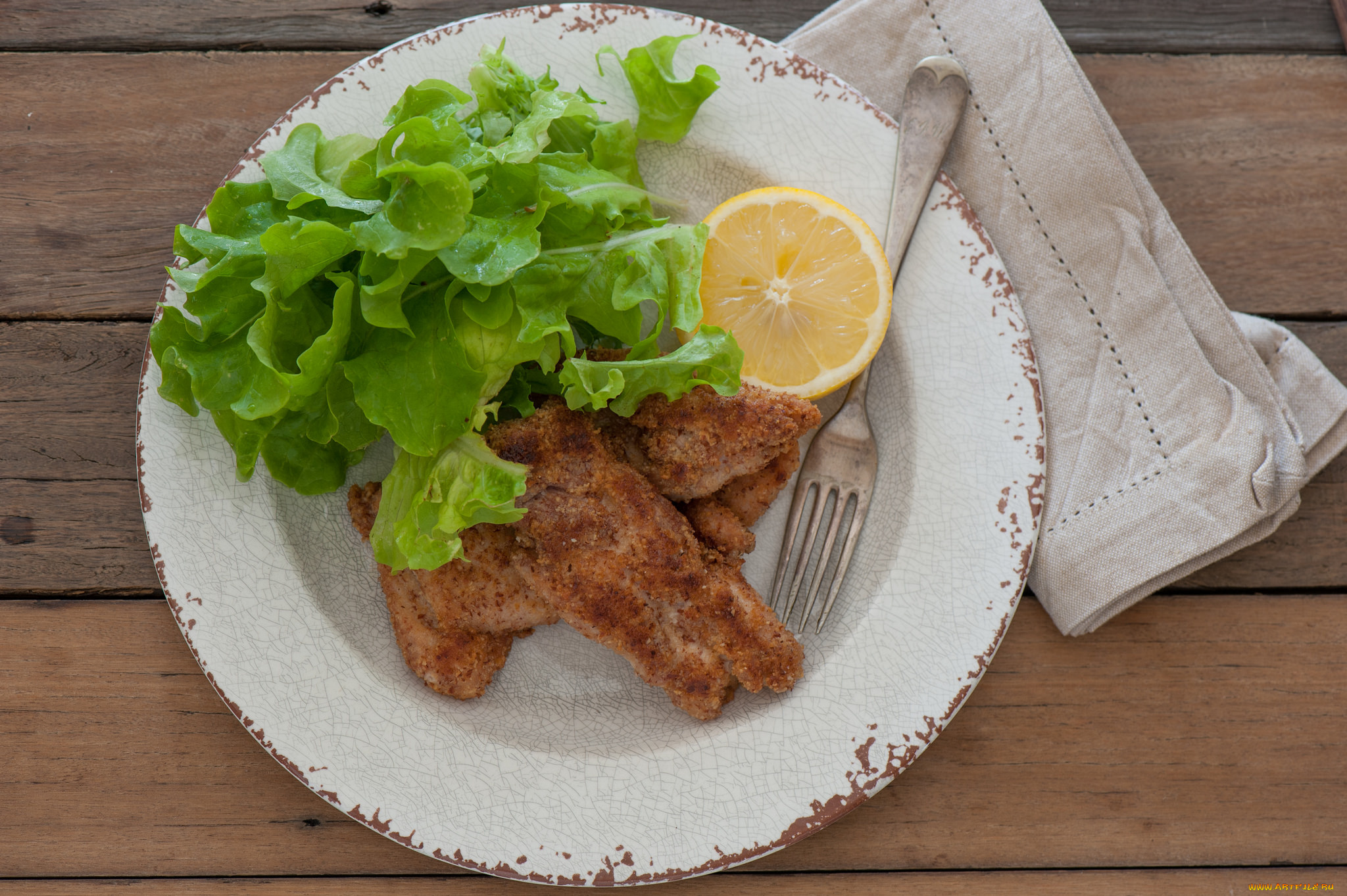 еда, мясные, блюда, лимон, зелень, мясо