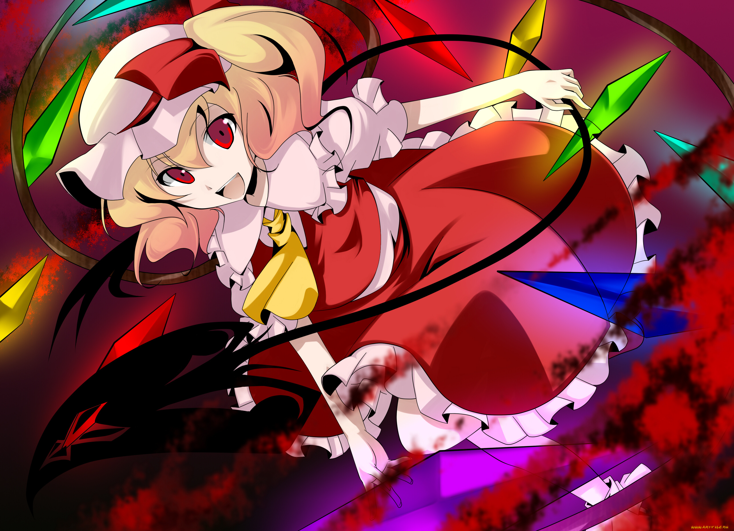 аниме, touhou, фон, девушка, взгляд