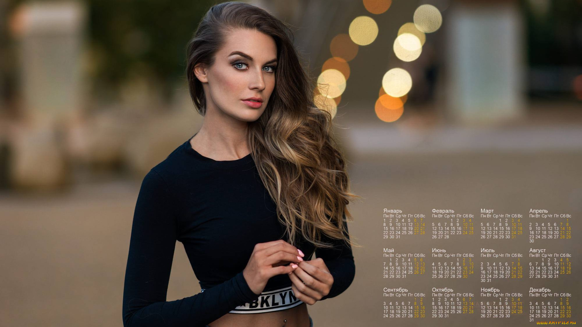 календари, девушки, макияж, взгляд, 2018