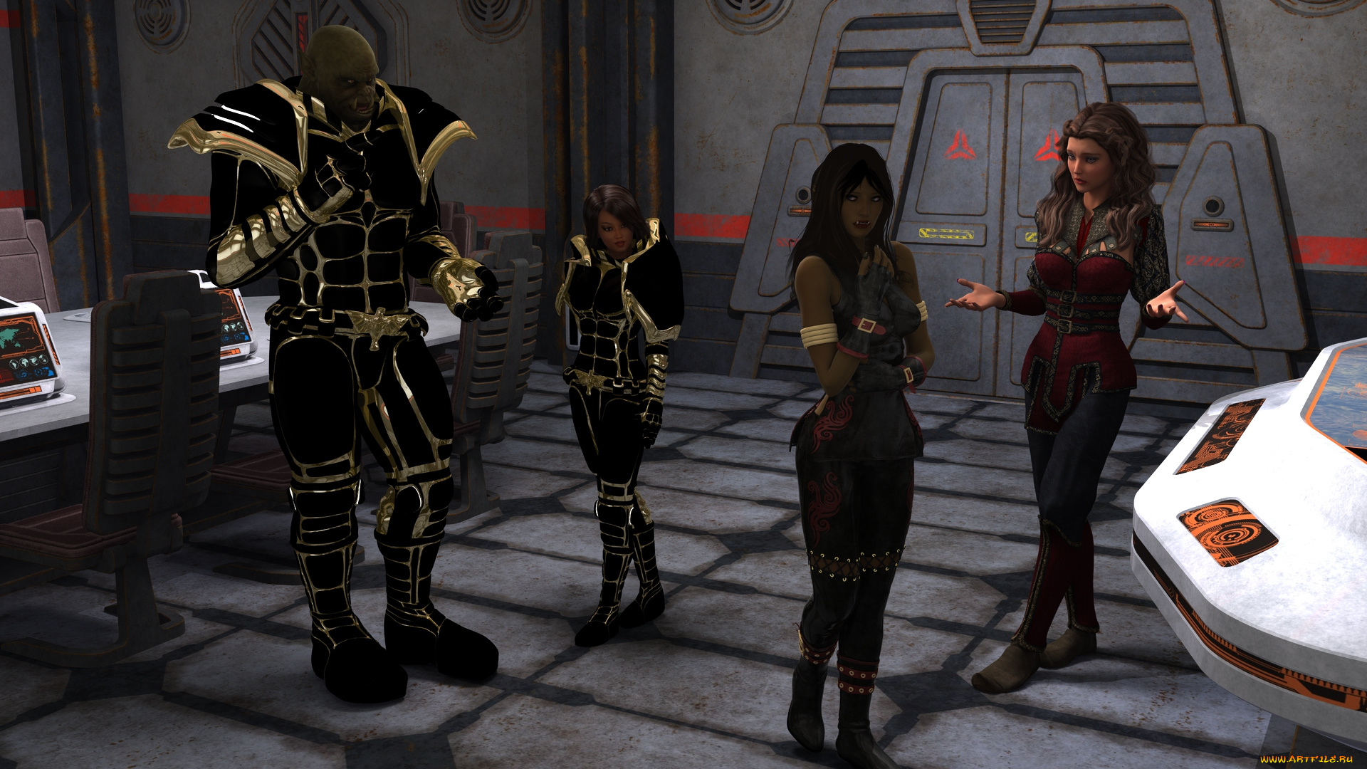 3д, графика, фантазия, , fantasy, фон, взгляд, девушки