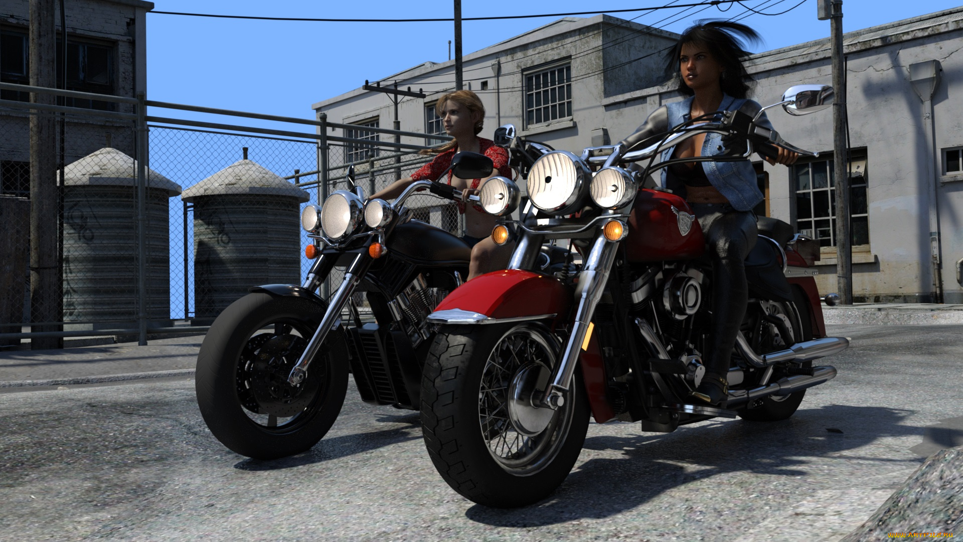 3д, графика, люди-авто, мото, , people-, car, , , moto, фон, взгляд, девушки