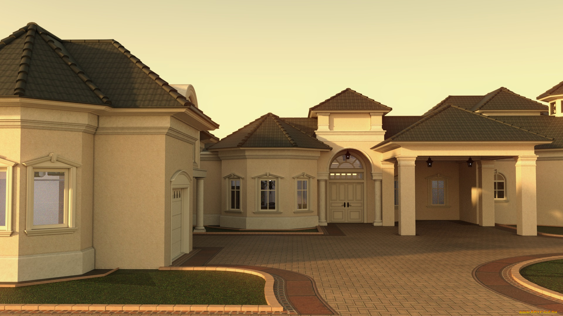 3д, графика, реализм, , realism, фон, дом