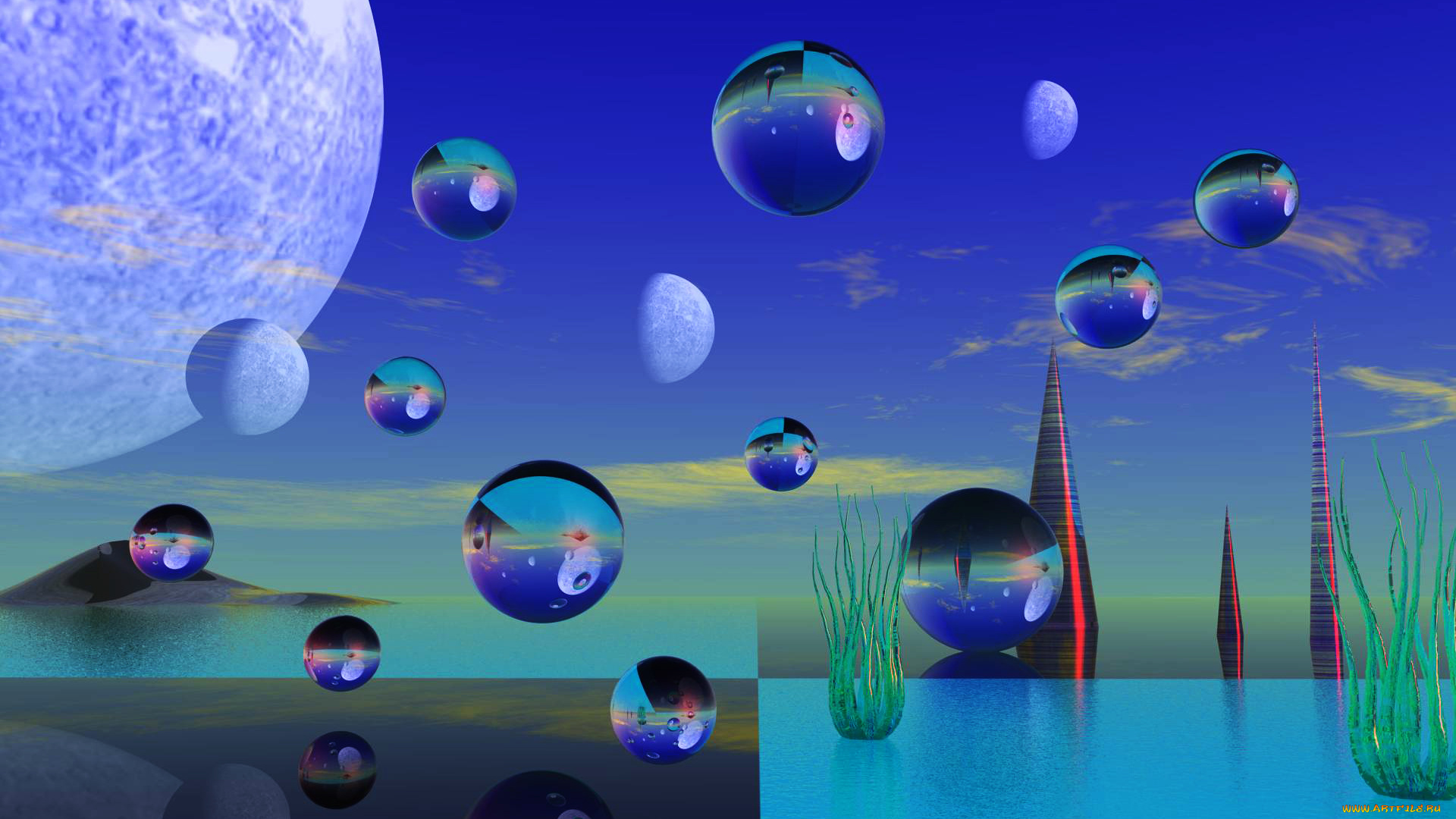 3д, графика, шары, , balls, фон, шары