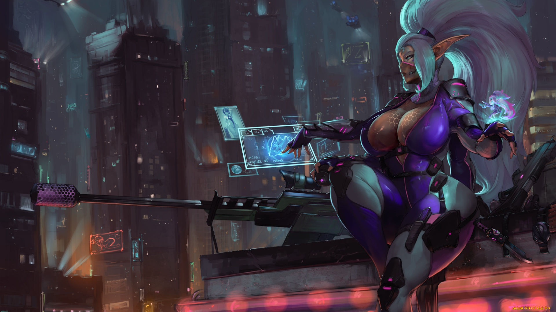 фэнтези, эльфы, девушка, оружие