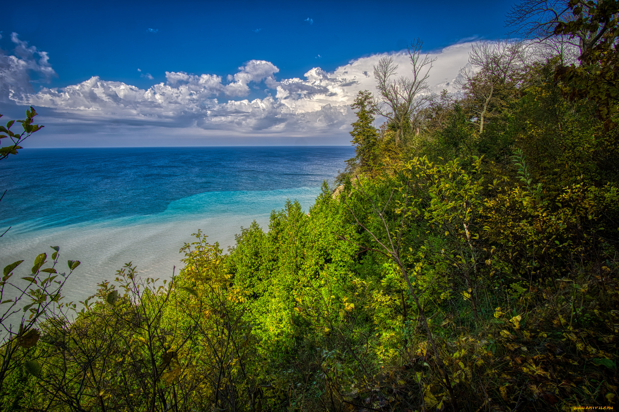 природа, побережье, простор