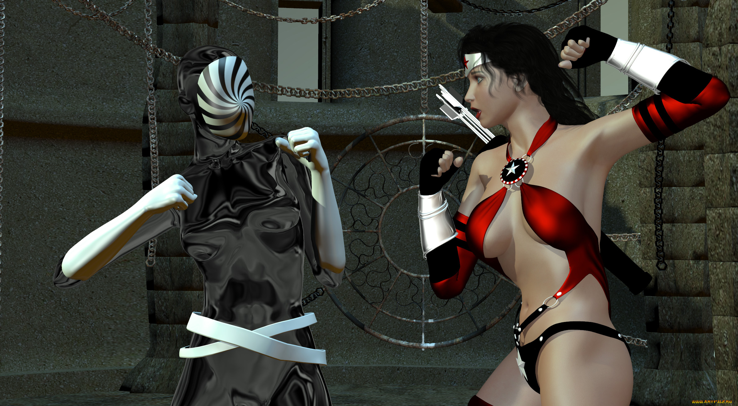 3д, графика, фантазия, , fantasy, фон, взгляд, девушка