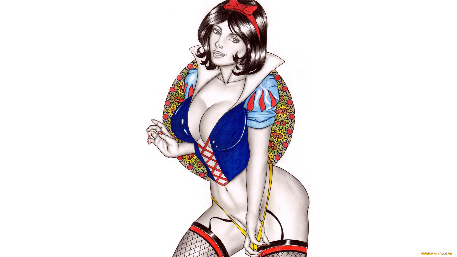 рисованное, elberty, oliveira, девушка, фон, корсет, чулки