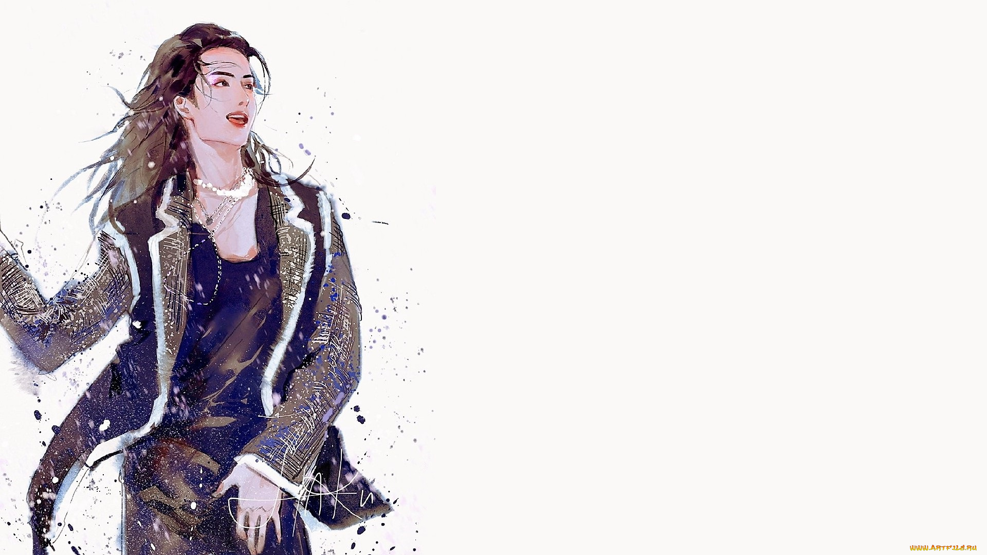 рисованное, люди, ван, ибо, блестки, танец