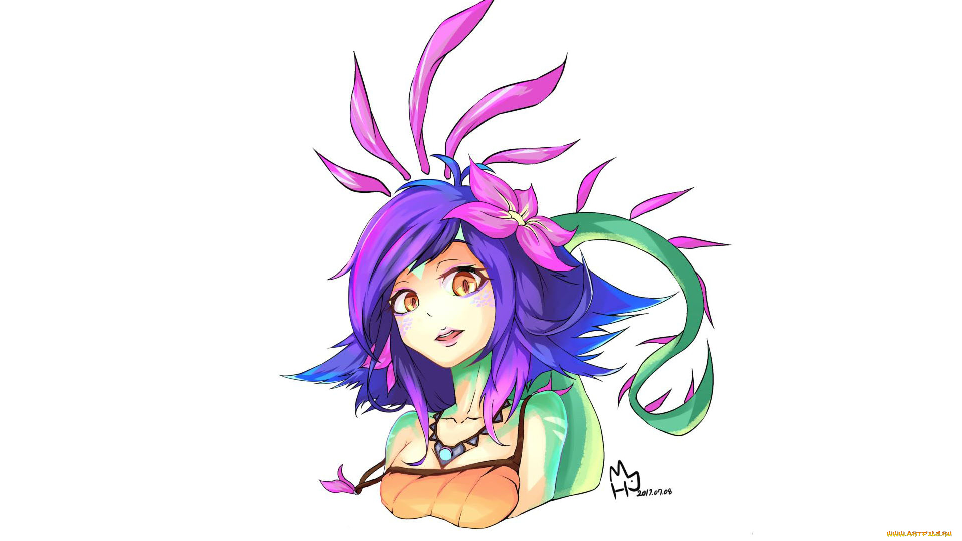 видео, игры, league, of, legends, лицо, цветок, лиана, neeko