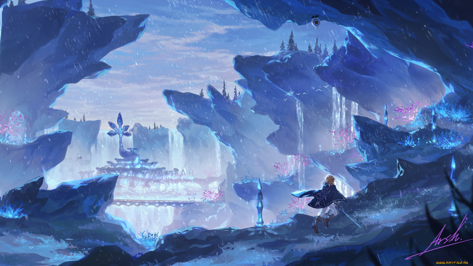 видео, игры, the, legend, of, zelda, скалы, дворец, тропа, линк