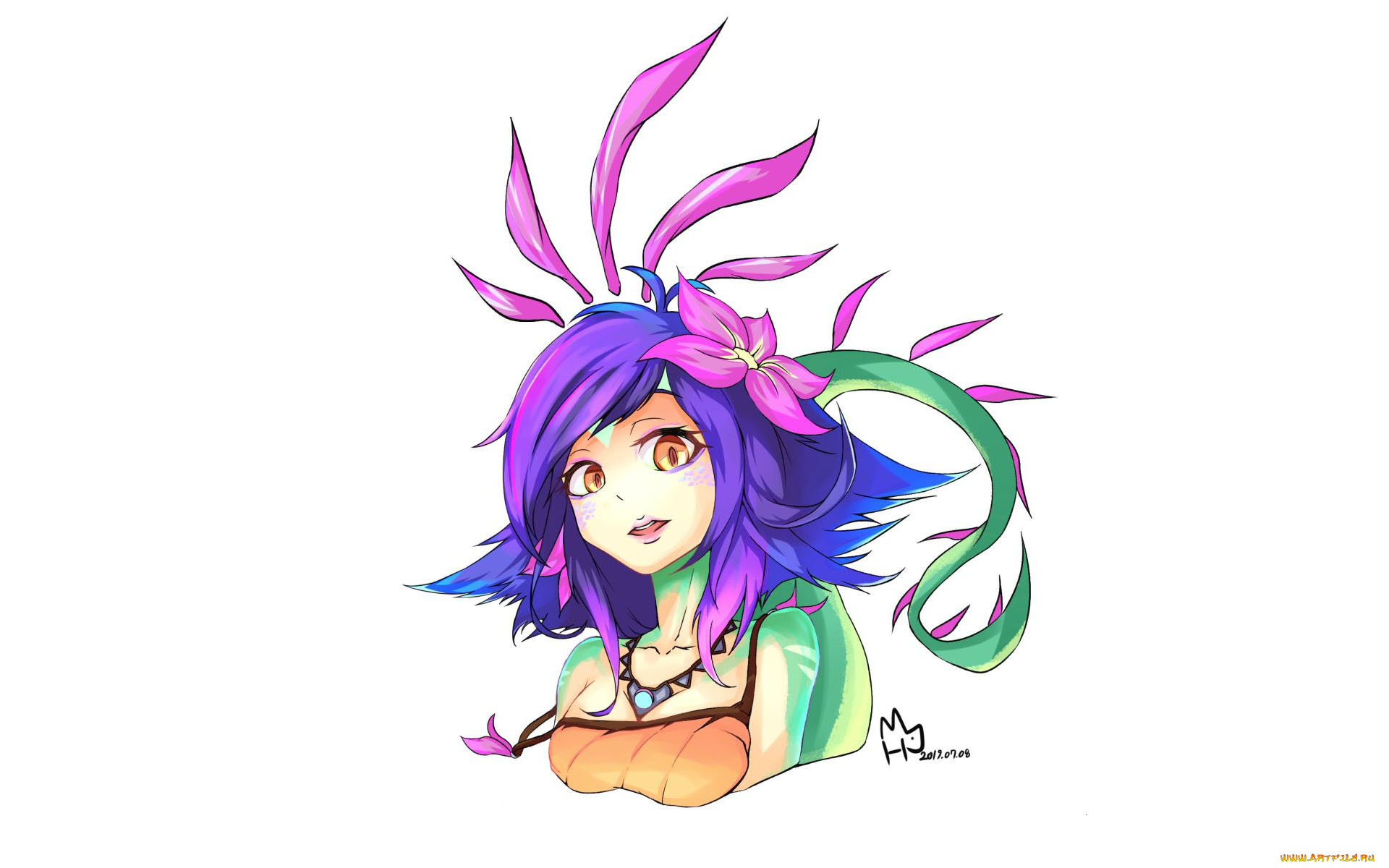 видео, игры, league, of, legends, лицо, цветок, лиана, neeko