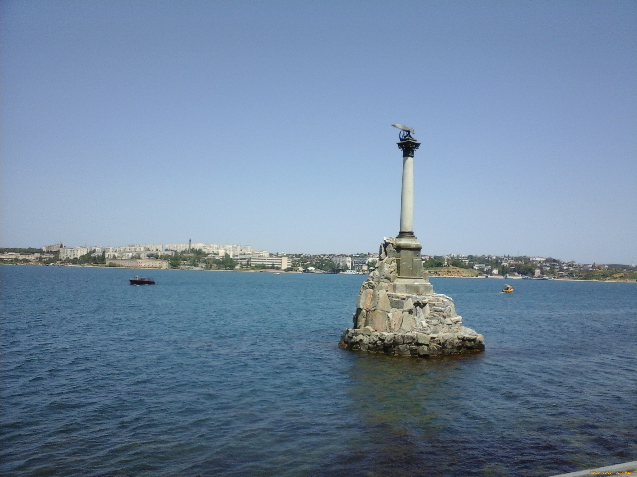 севастополь, города, -, исторические, , архитектурные, памятники, море, город, скала, памятник