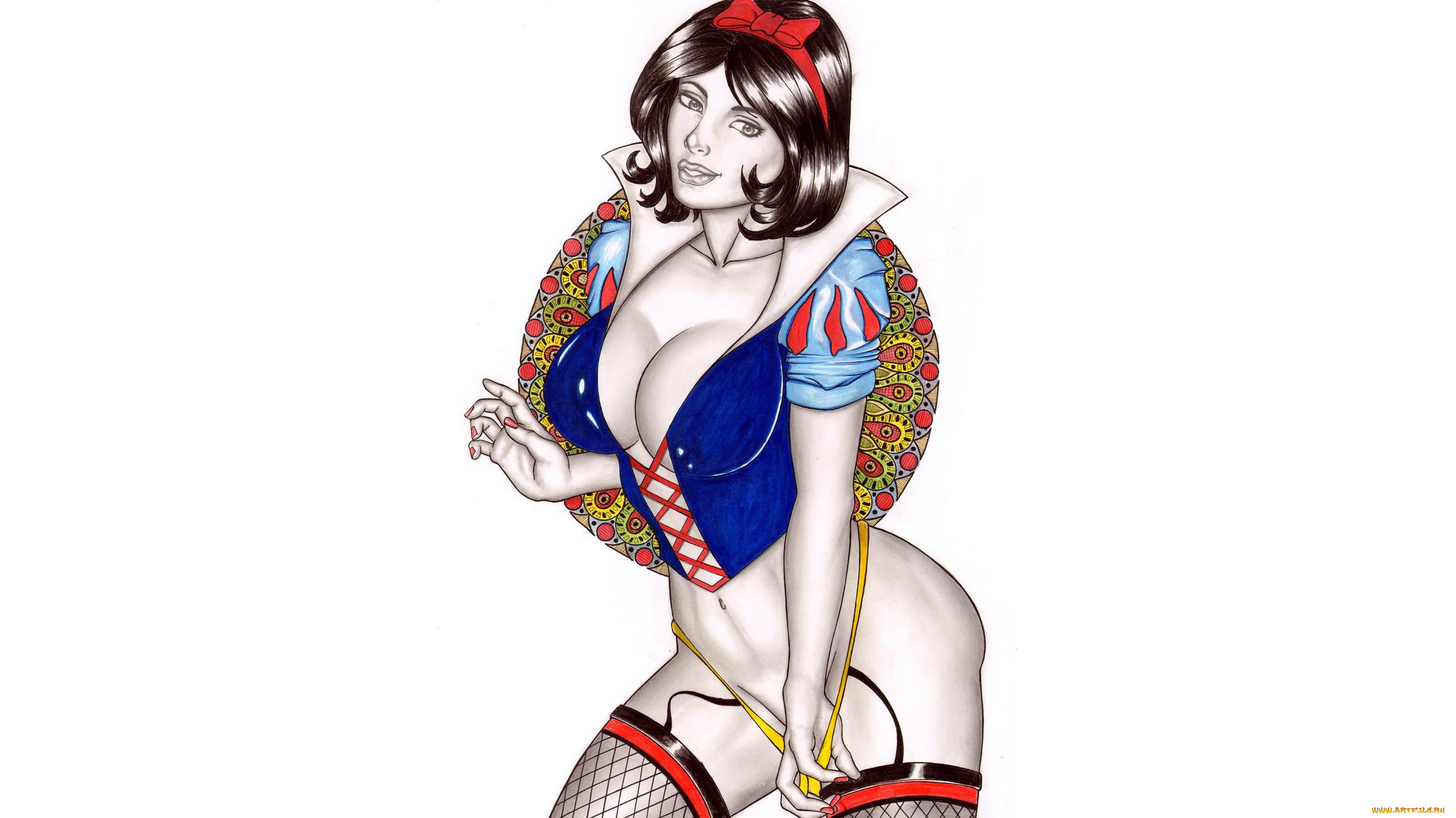 рисованное, elberty, oliveira, девушка, фон, корсет, чулки