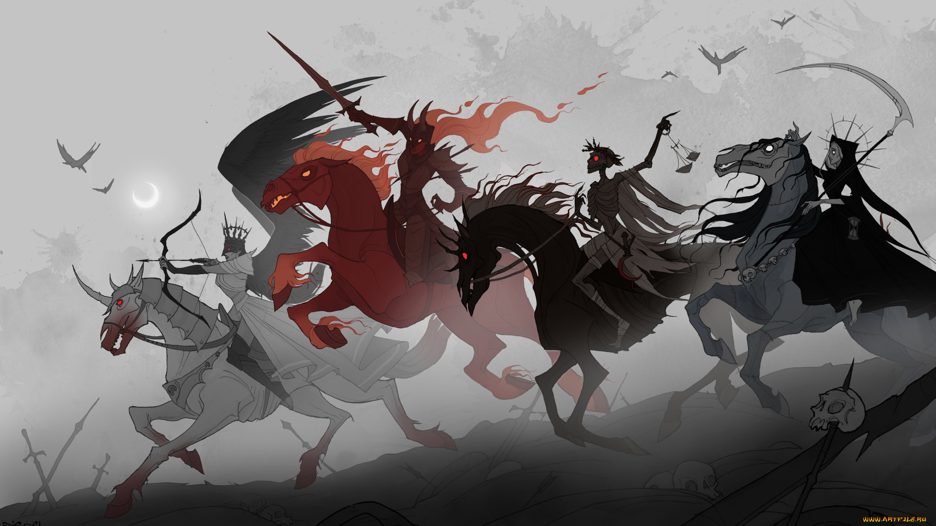 фэнтези, нежить, всадники