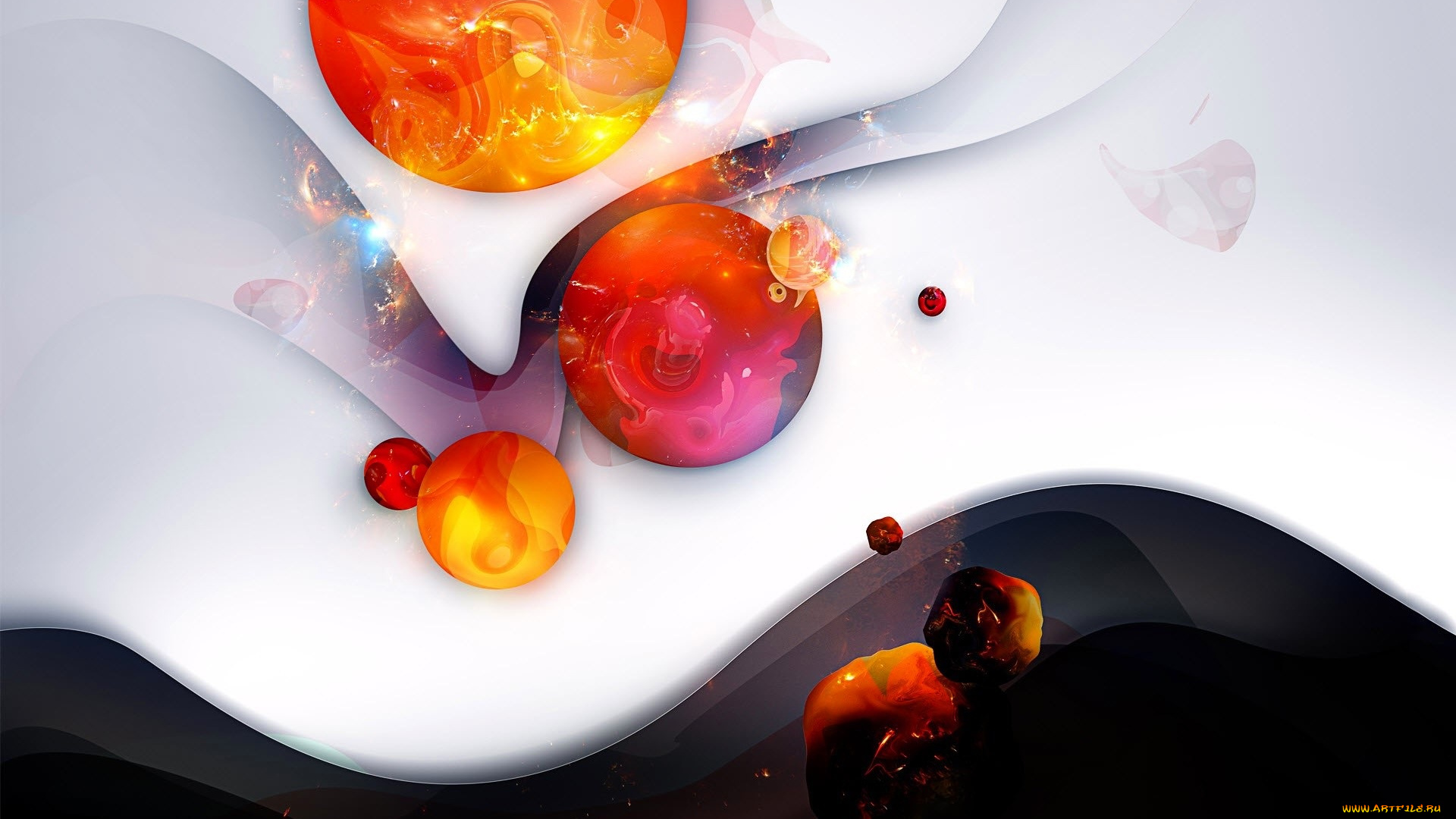 3д, графика, абстракция, , abstract, шары, слои