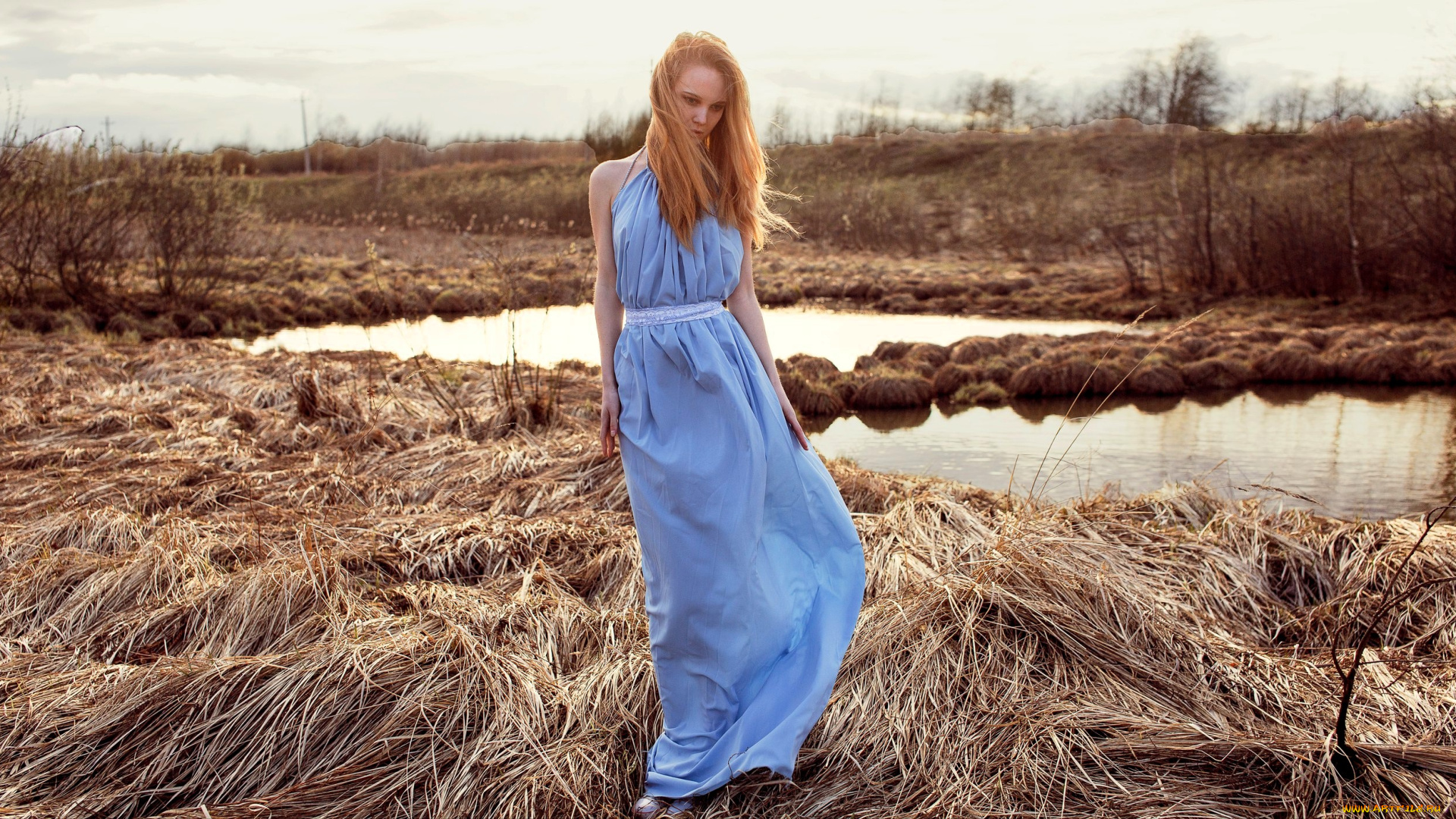 девушки, ксана, станкевич, рыжая, платье, трава, озера