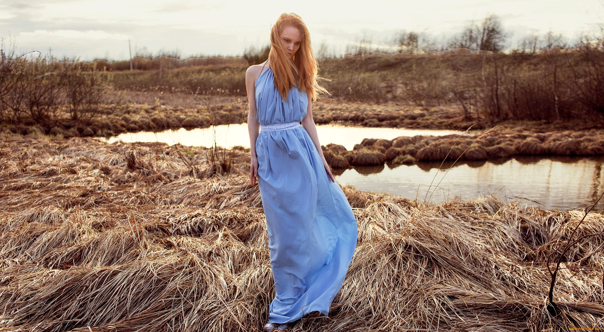 девушки, ксана, станкевич, рыжая, платье, трава, озера