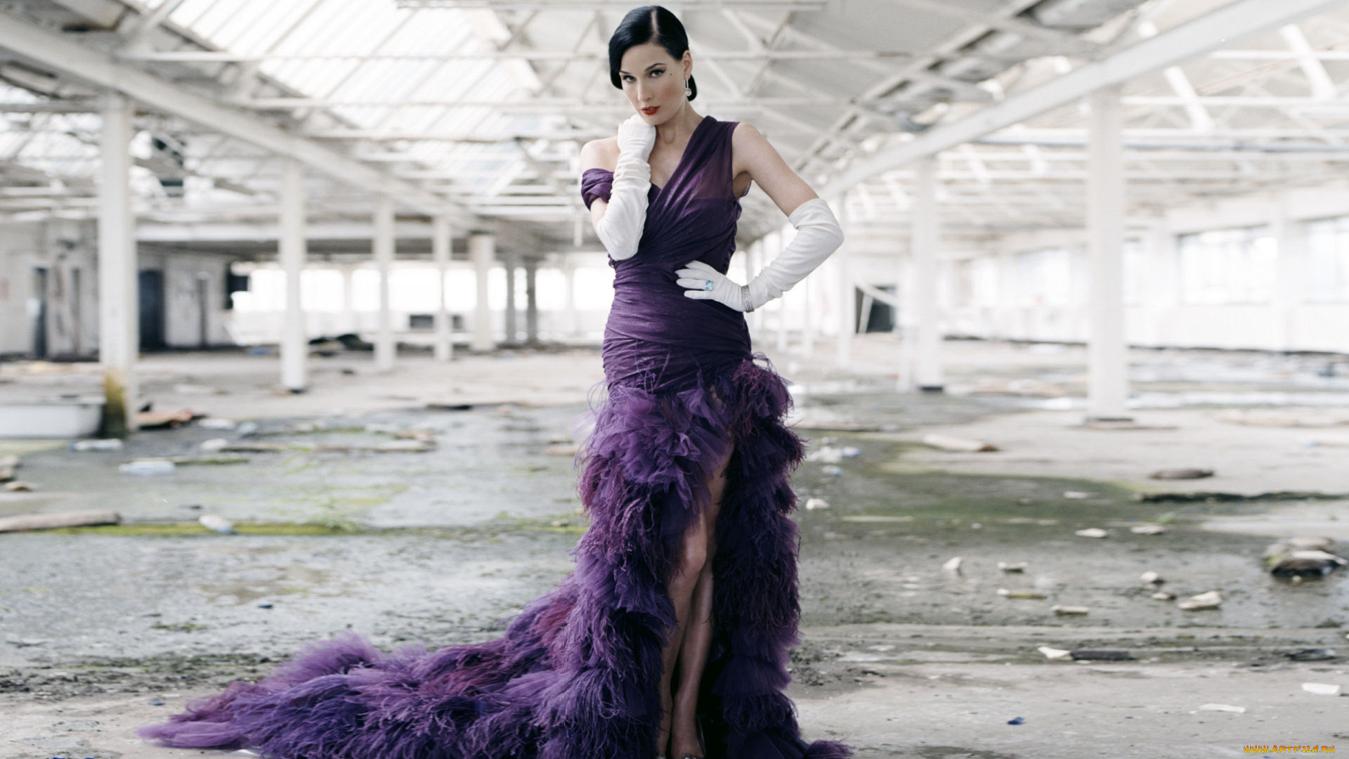 Dita, Von, Teese, девушки, , , , перчатки, вечернее, платье