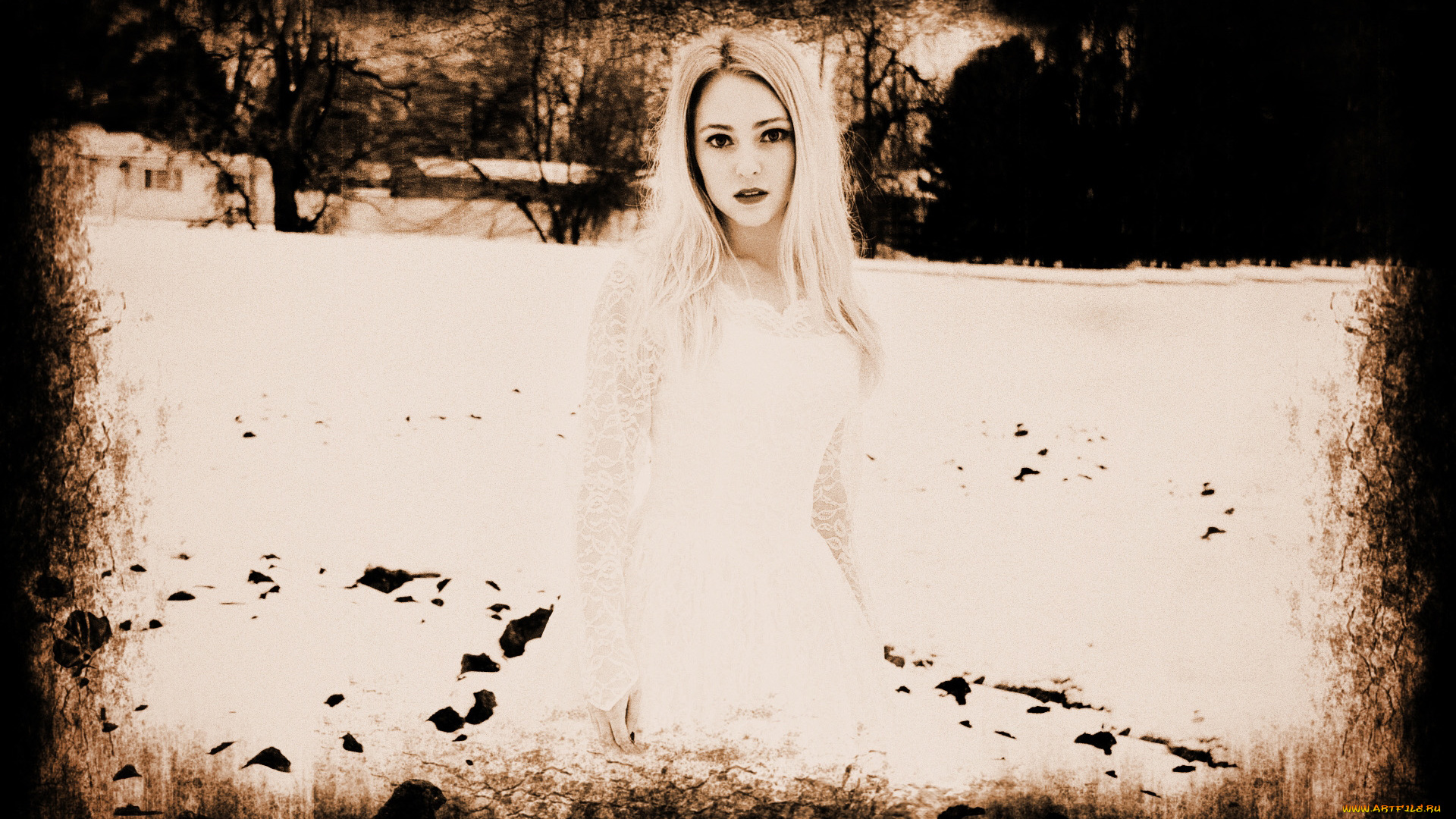 Anna, Sophia, Robb, девушки, , , , черно-белое, фото