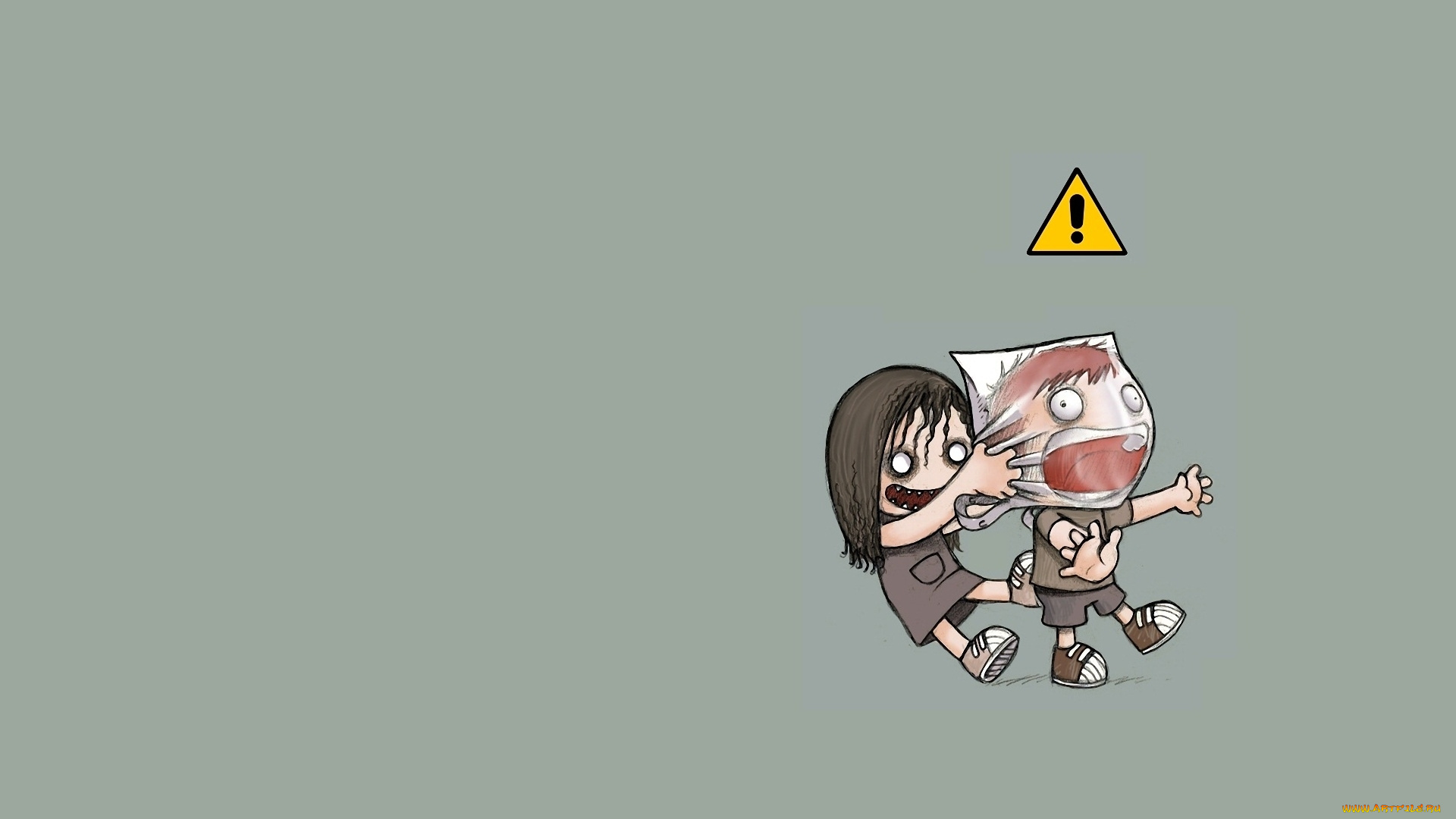 рисованные, дети, рисунок, девушка, знак, черный, юмор, зло, удушие, пакет, парень