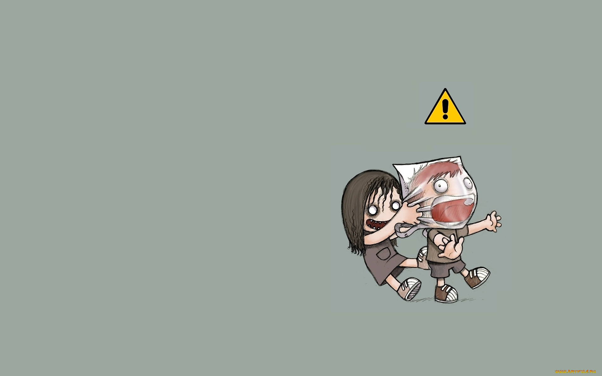 рисованные, дети, рисунок, девушка, знак, черный, юмор, зло, удушие, пакет, парень