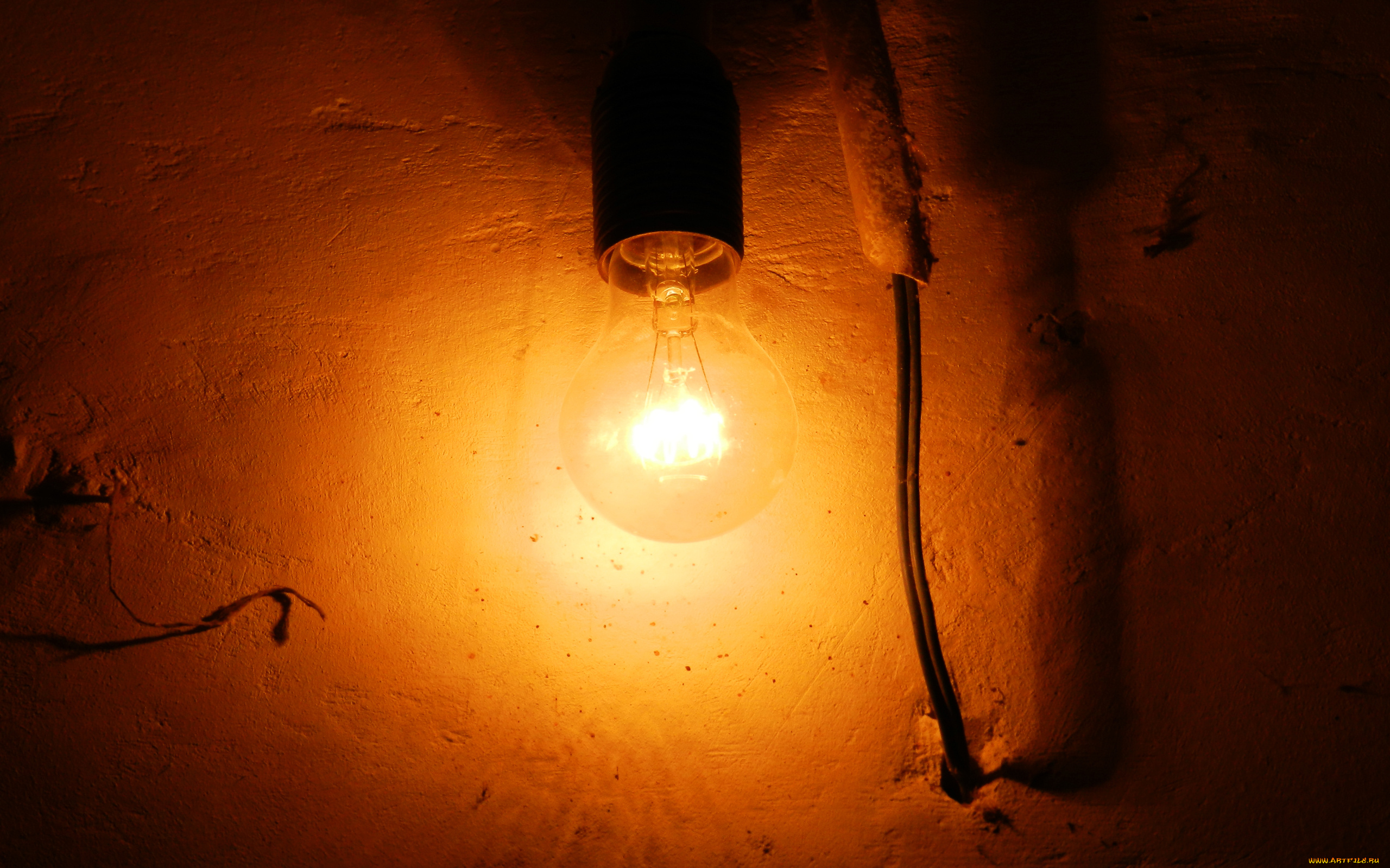 разное, осветительные, приборы, лампа, свет, провода, стена
