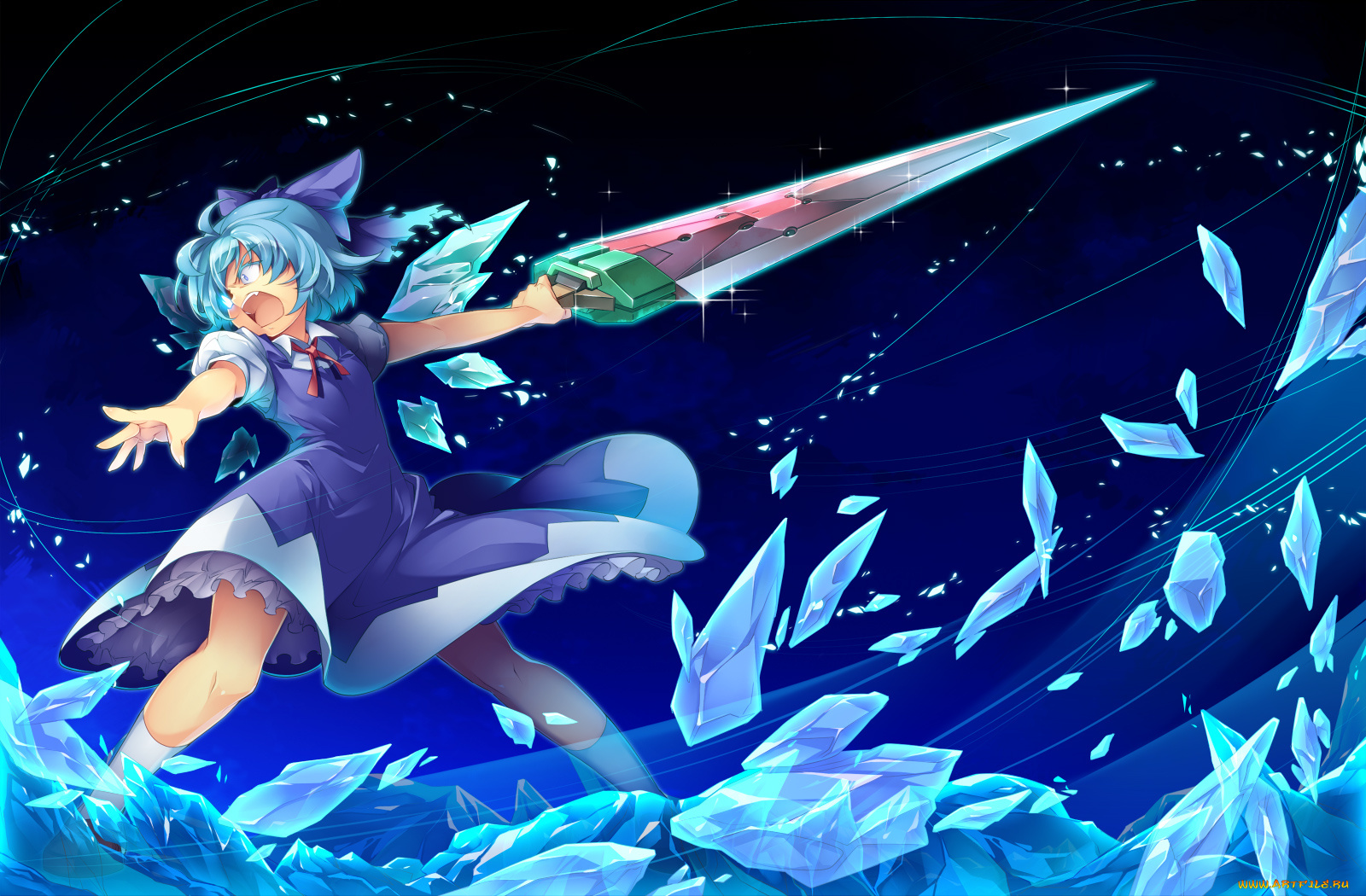 аниме, touhou, cirno