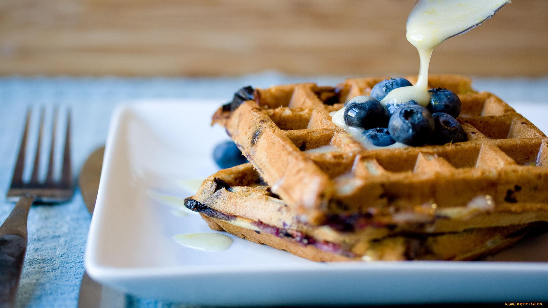 еда, пирожные, кексы, печенье, голубика, вафли