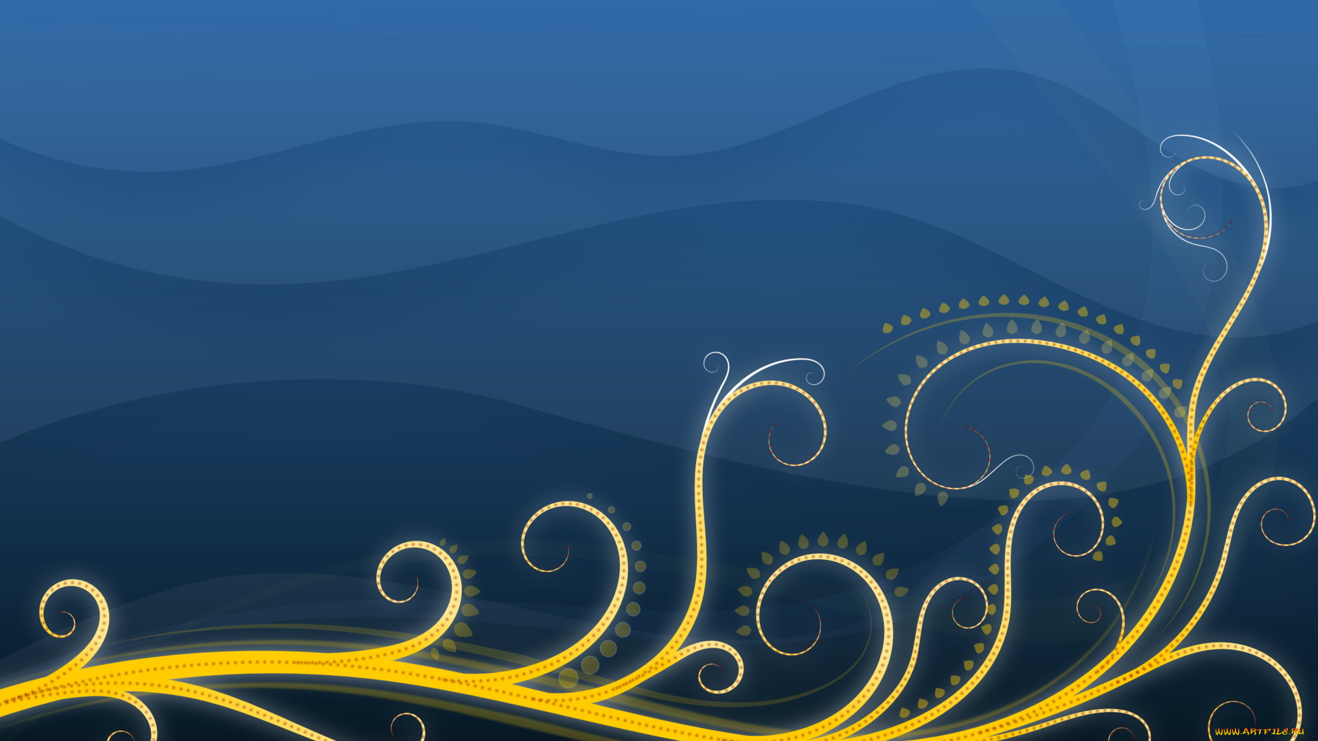 векторная, графика, синий, узор