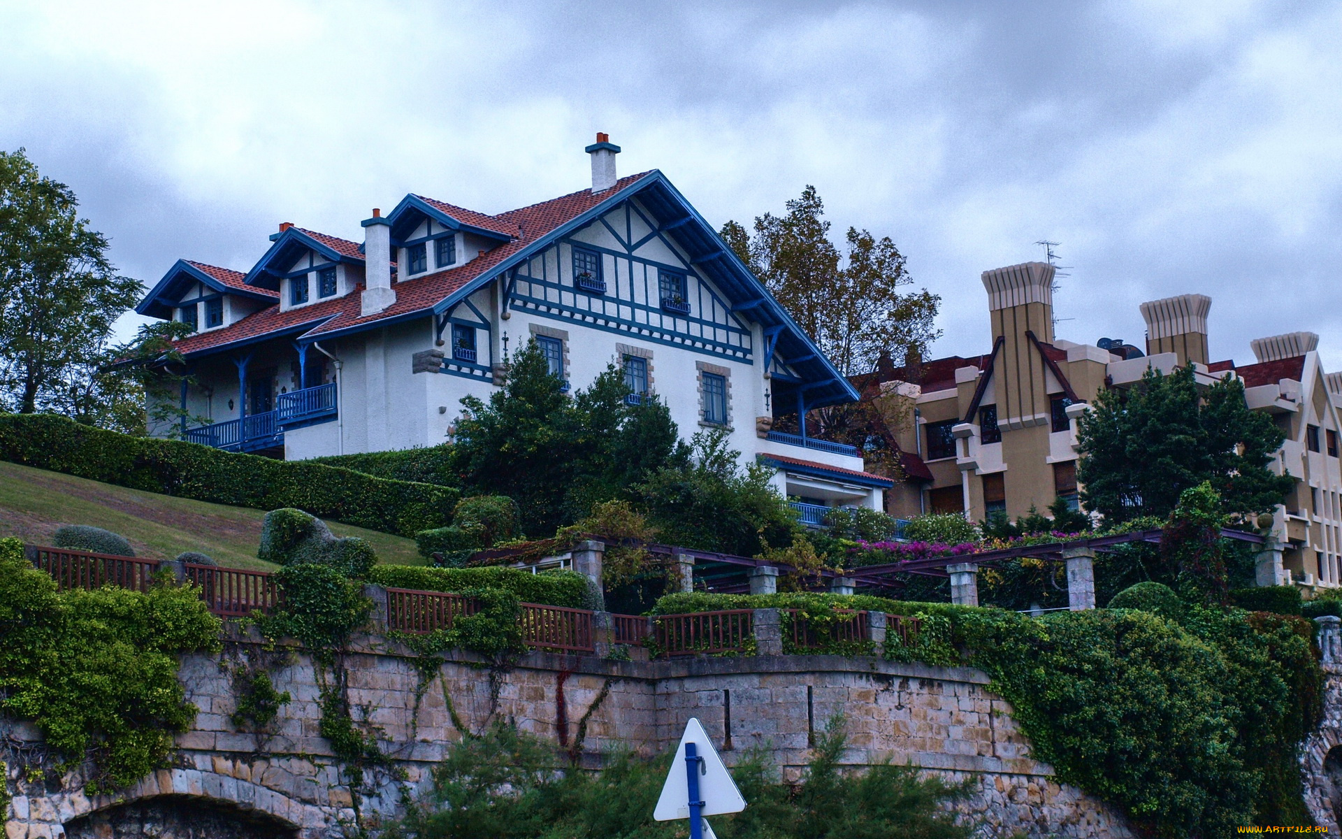 испания, страна, басков, гечо, города, здания, дома, ландшафтный, пейзаж