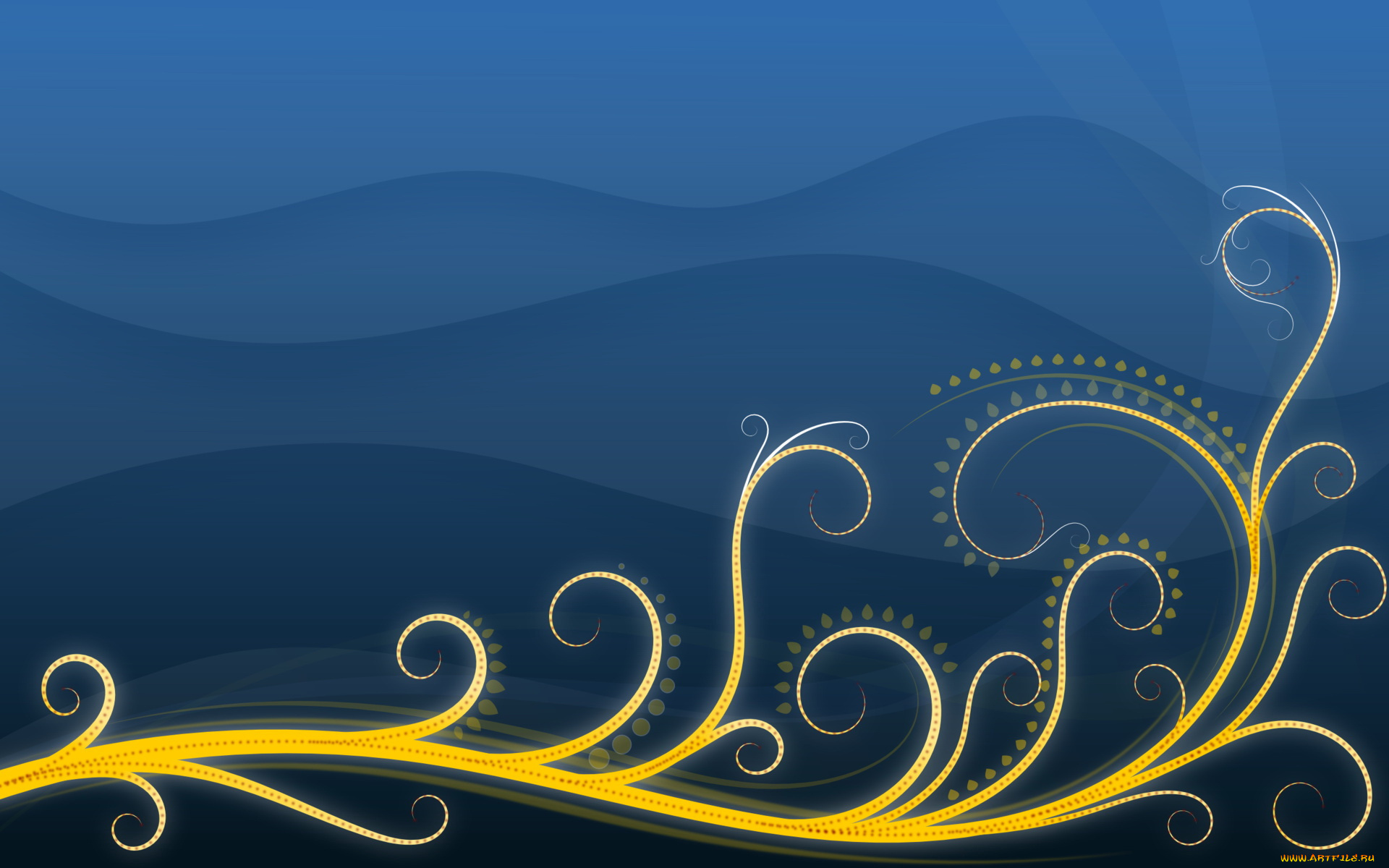 векторная, графика, синий, узор