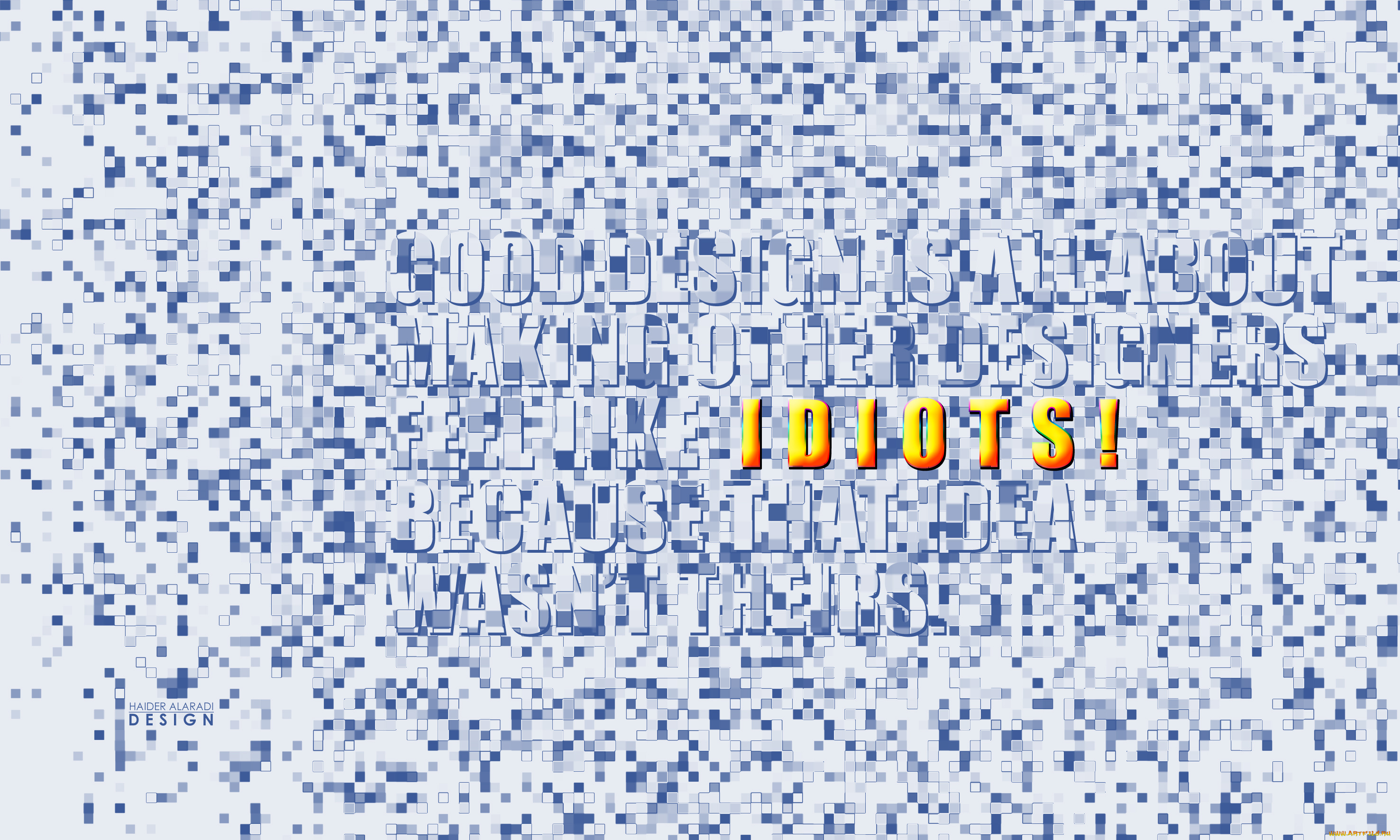 разное, надписи, логотипы, знаки, illusion, blue, yellow, creative, design, idiots, иллюзия, синий, желтый, креативный, дизайн