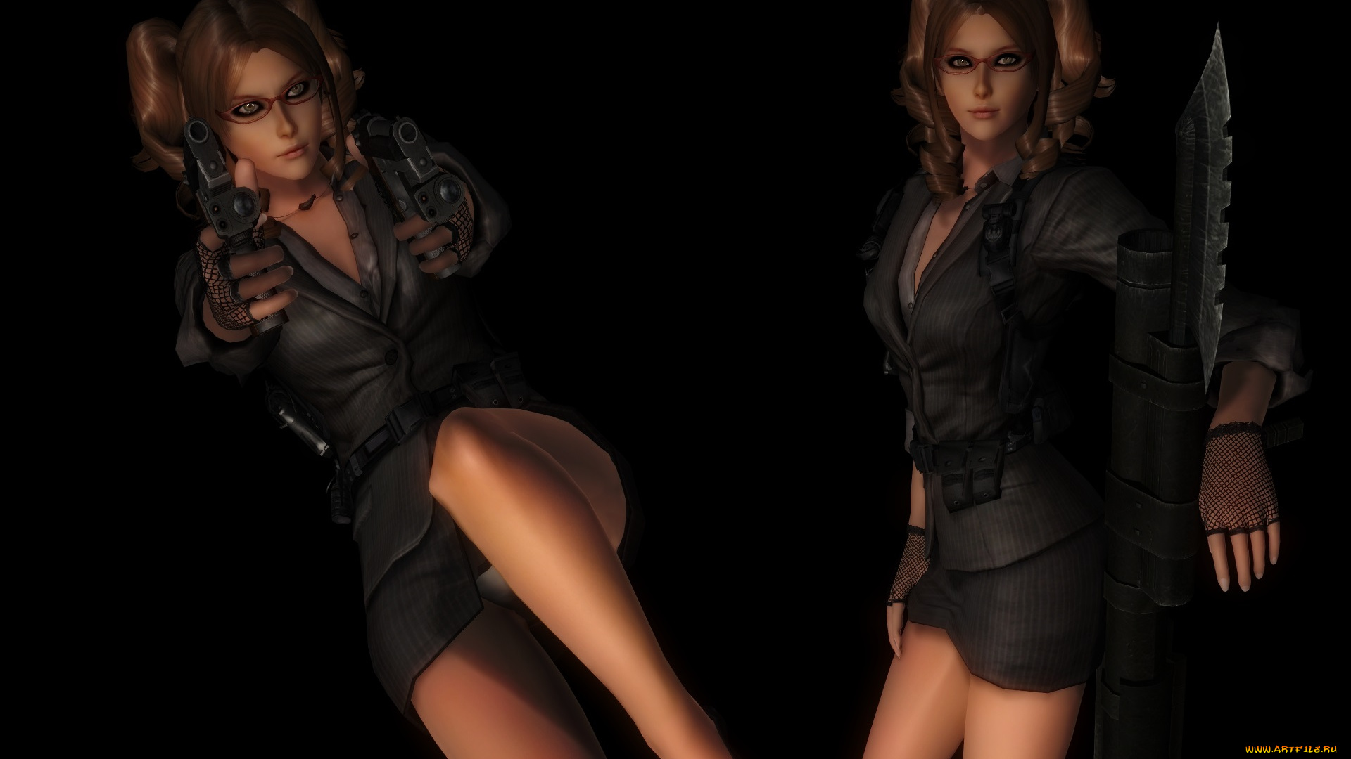 3д, графика, people, , люди, оружие, девушки