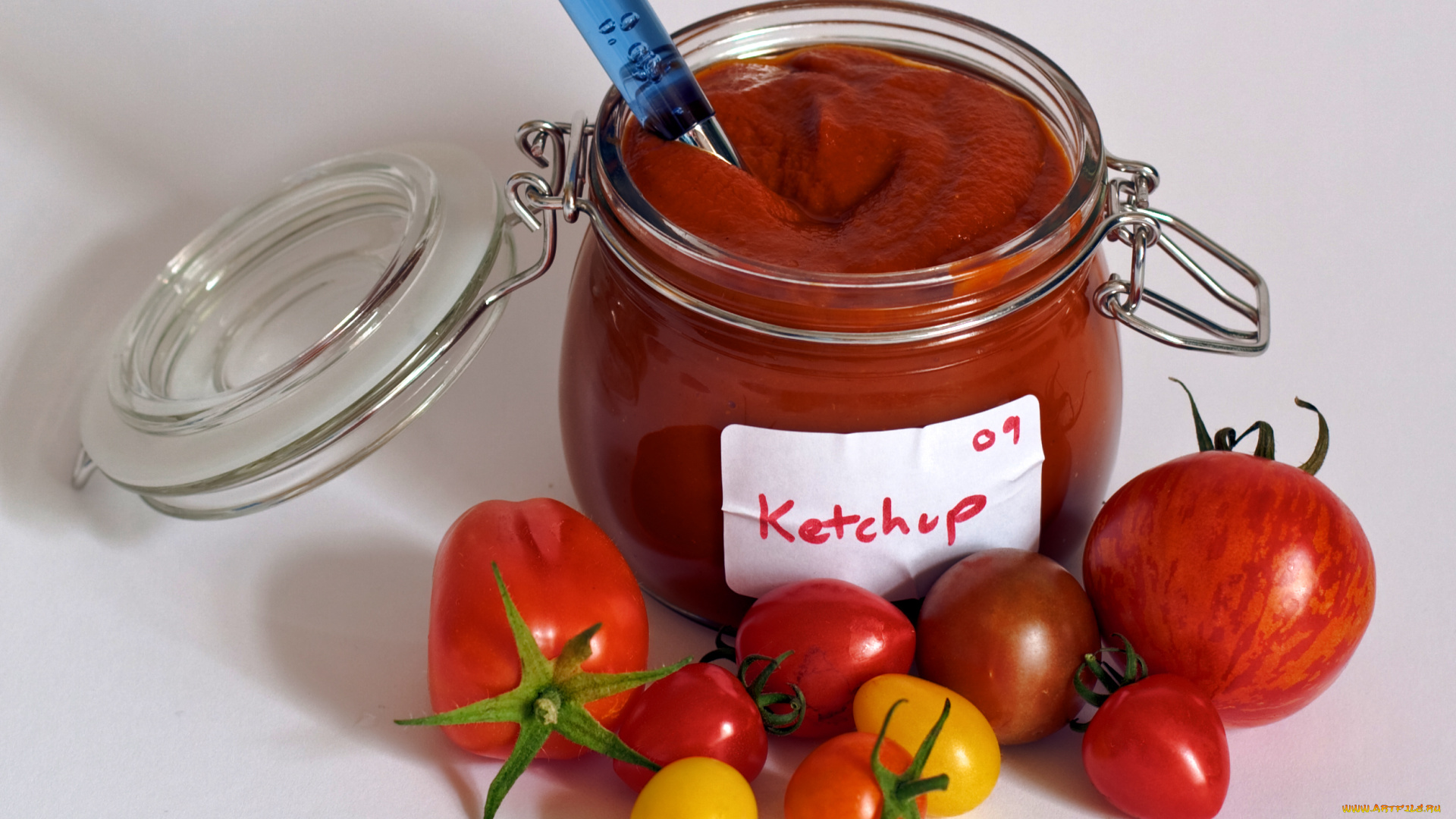 еда, помидоры, томатная, паста, банка