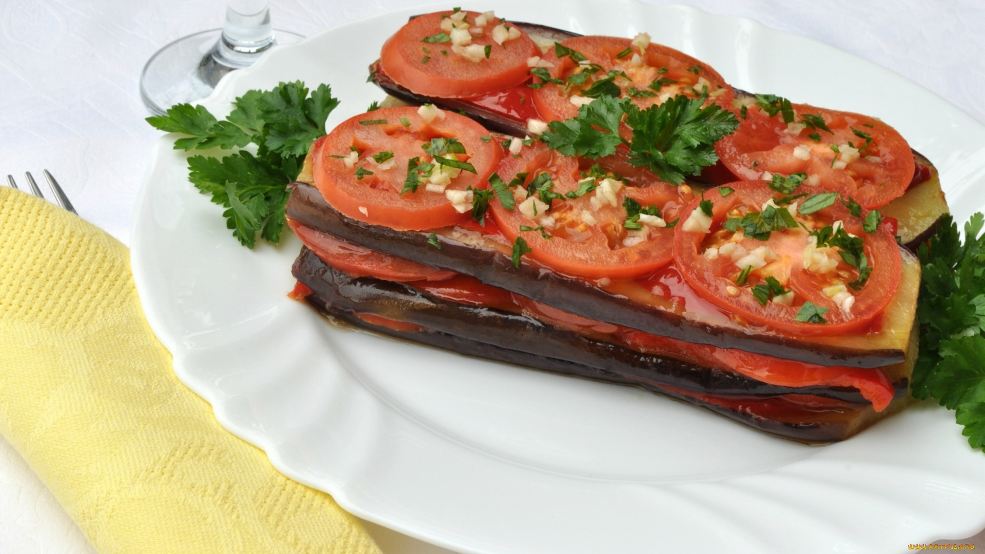 еда, салаты, , закуски, баклажаны, помидоры