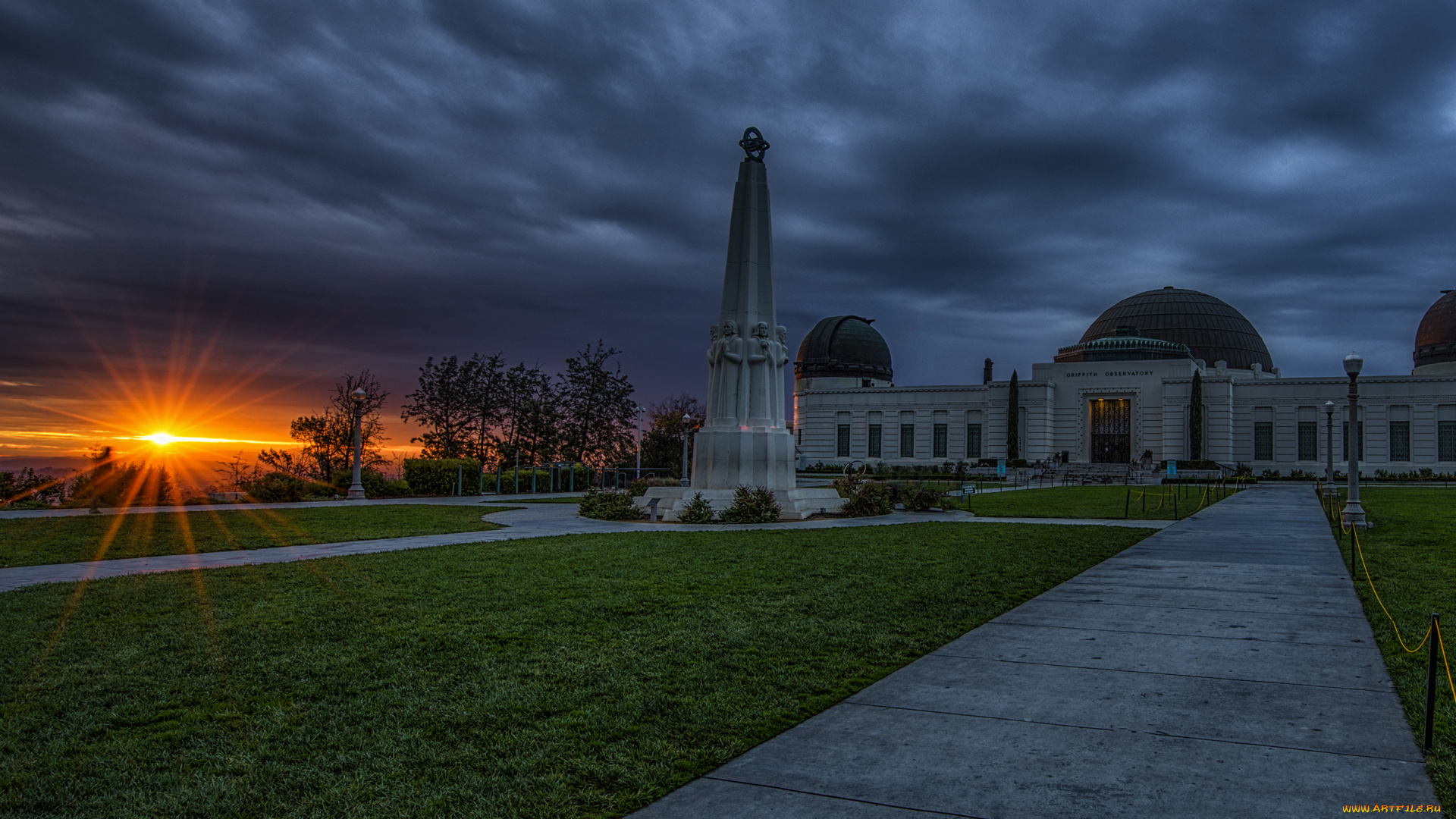 космос, разное, другое, обсерватория, тучи, небо, лучи, солнце