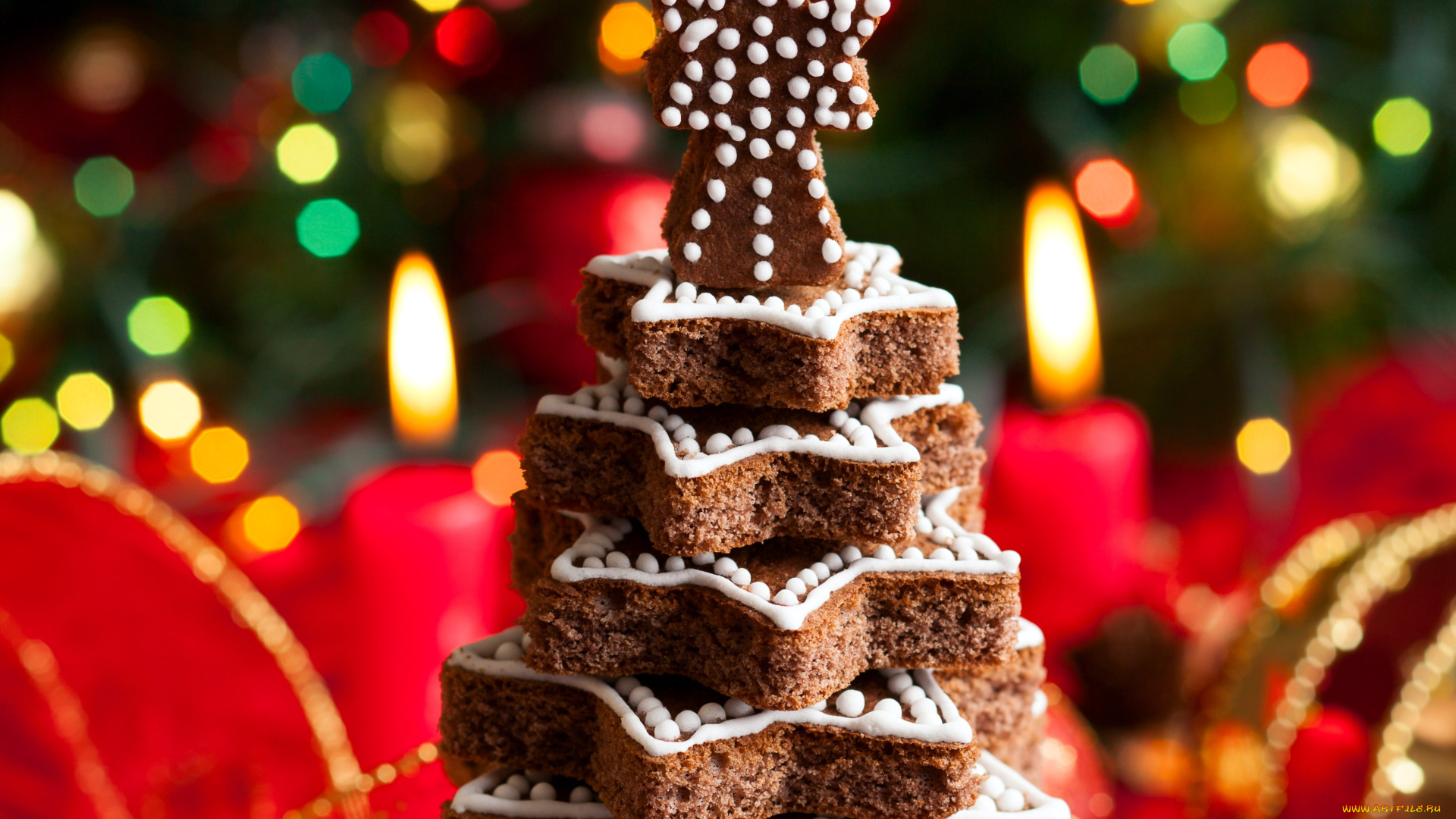 праздничные, угощения, печенье, елка, драже