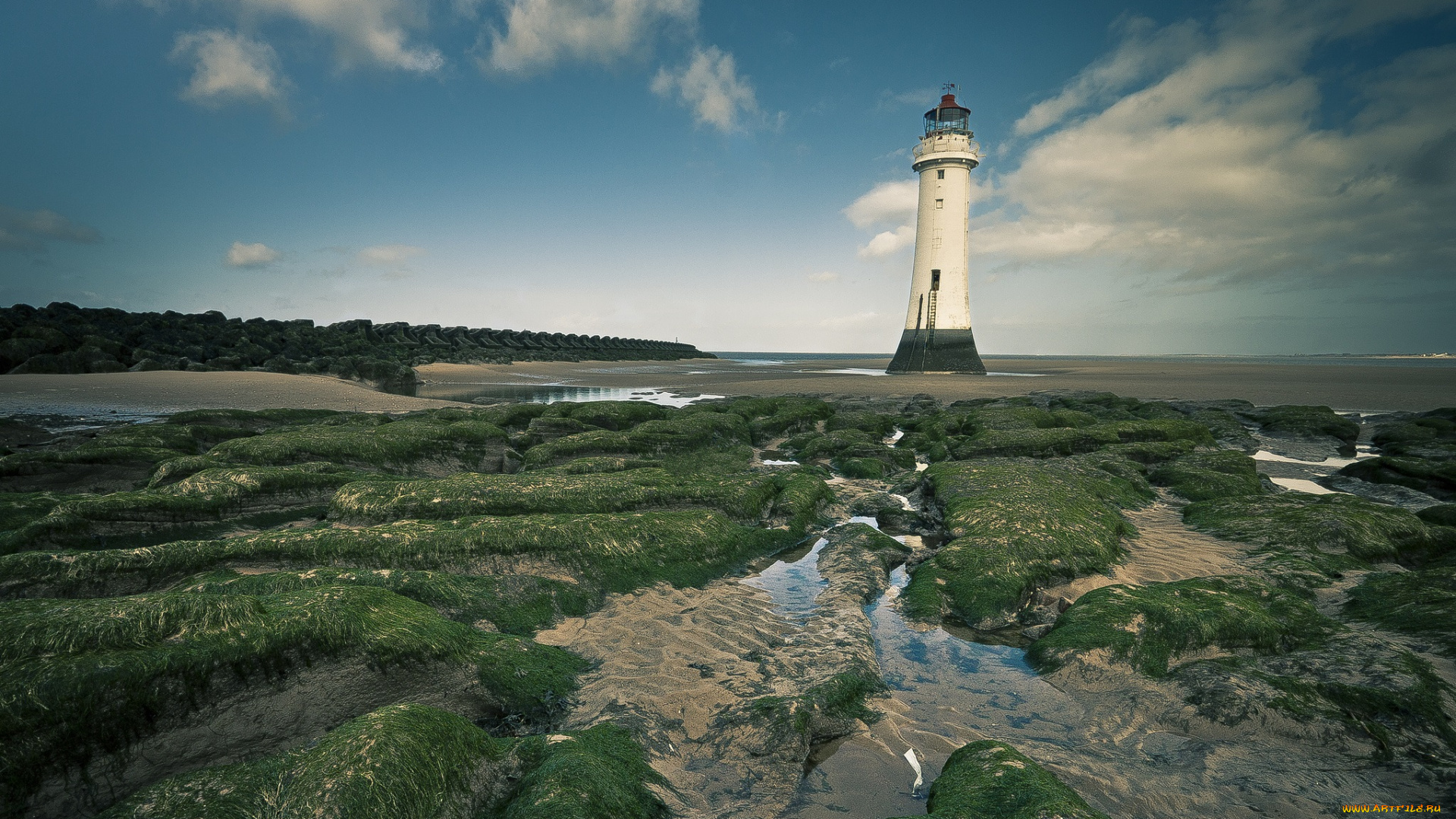 природа, маяки, берег, камни, трава, маяк