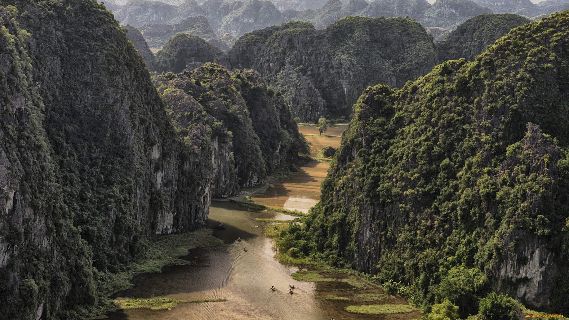 природа, реки, озера, лес, горы, вьетнам, река, vietnam, near, tam, coc