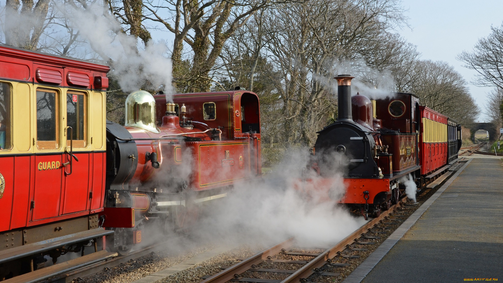 техника, паровозы, железная, дорога, ретро, вагоны, рельсы