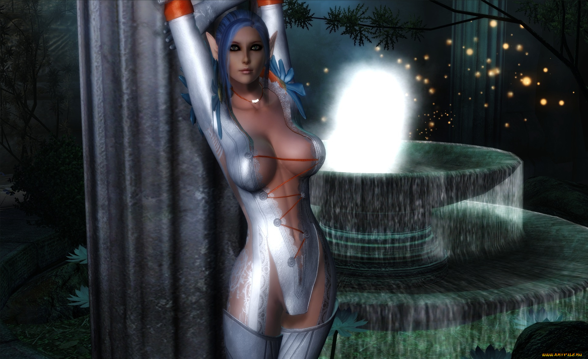 3д, графика, elves, , эльфы, взгляд, эльфийка