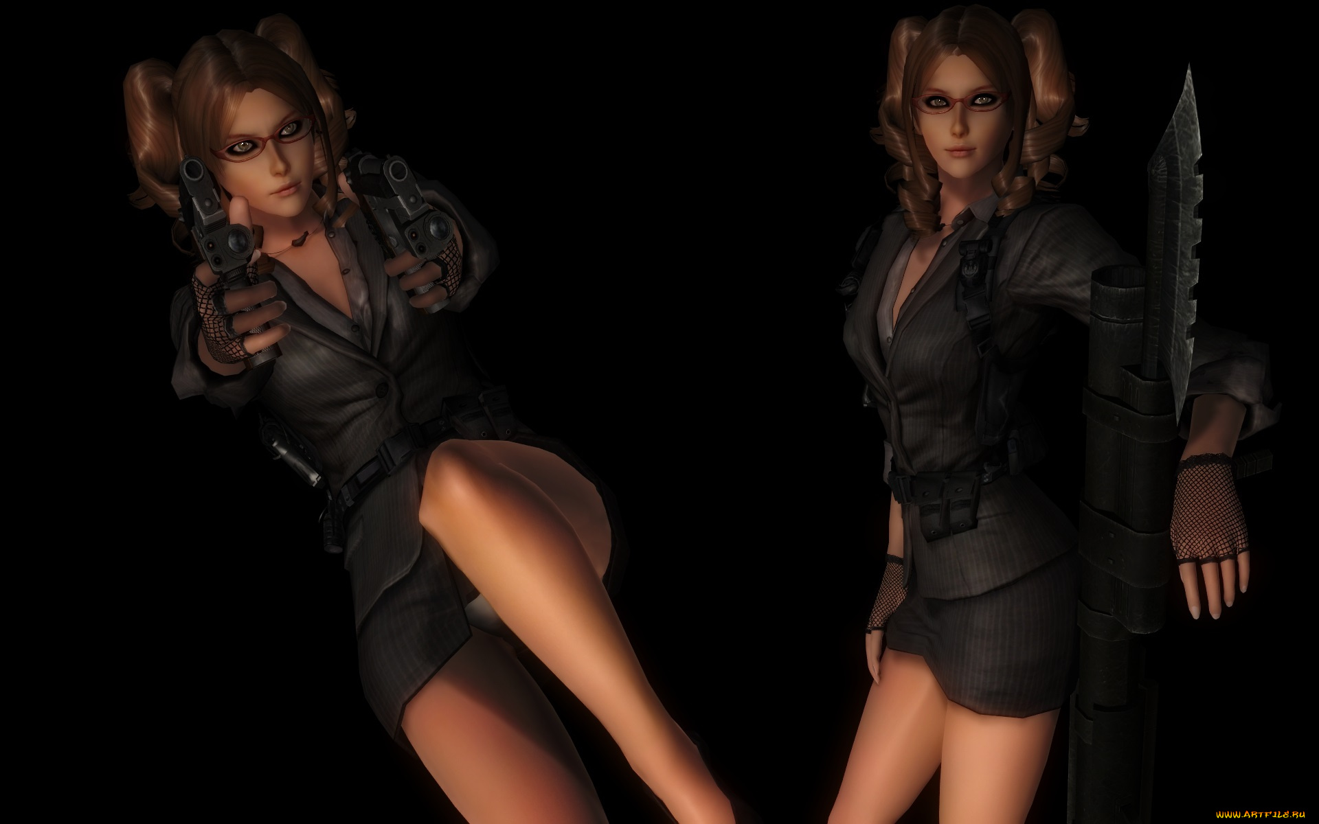 3д, графика, people, , люди, оружие, девушки