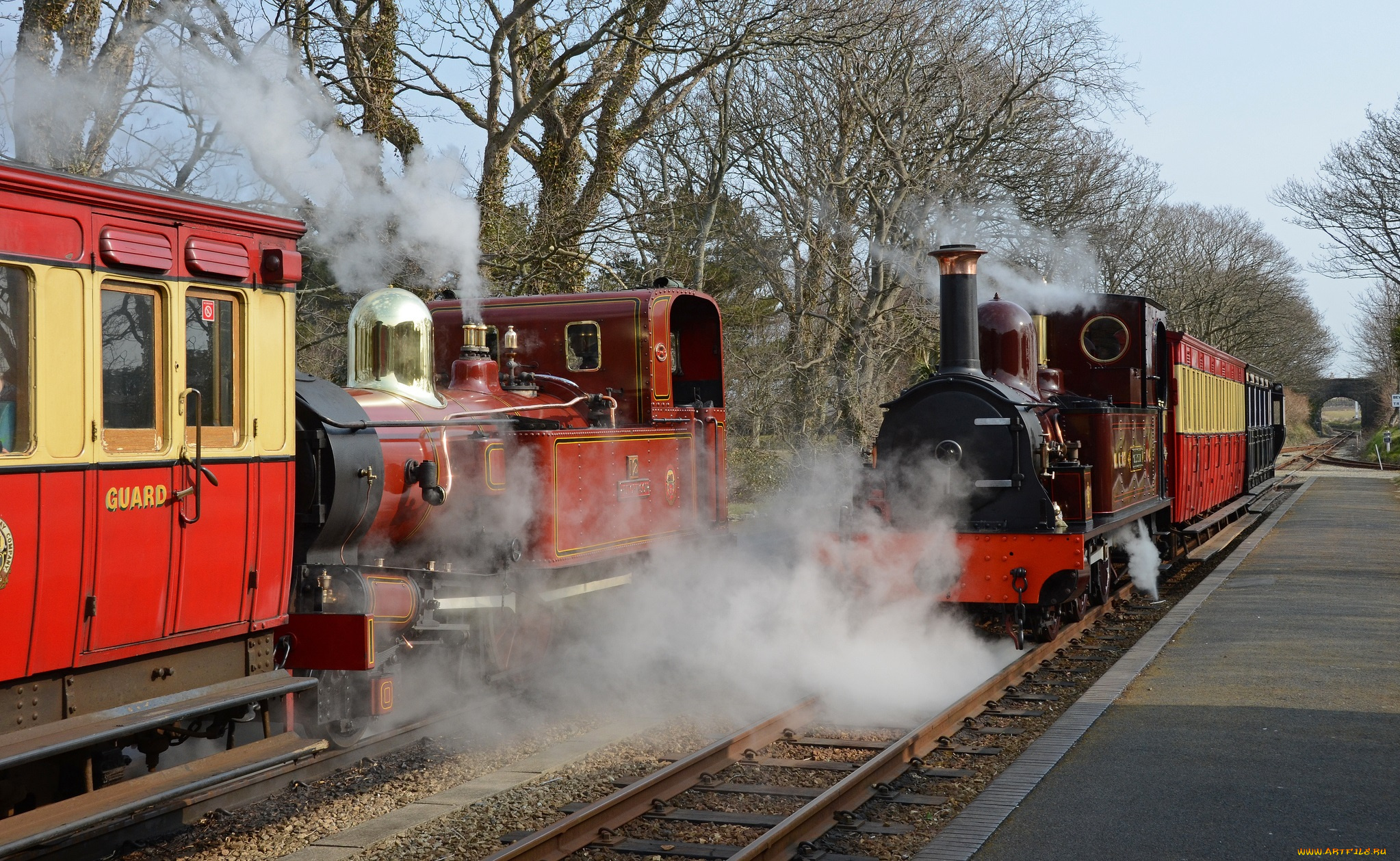 техника, паровозы, железная, дорога, ретро, вагоны, рельсы