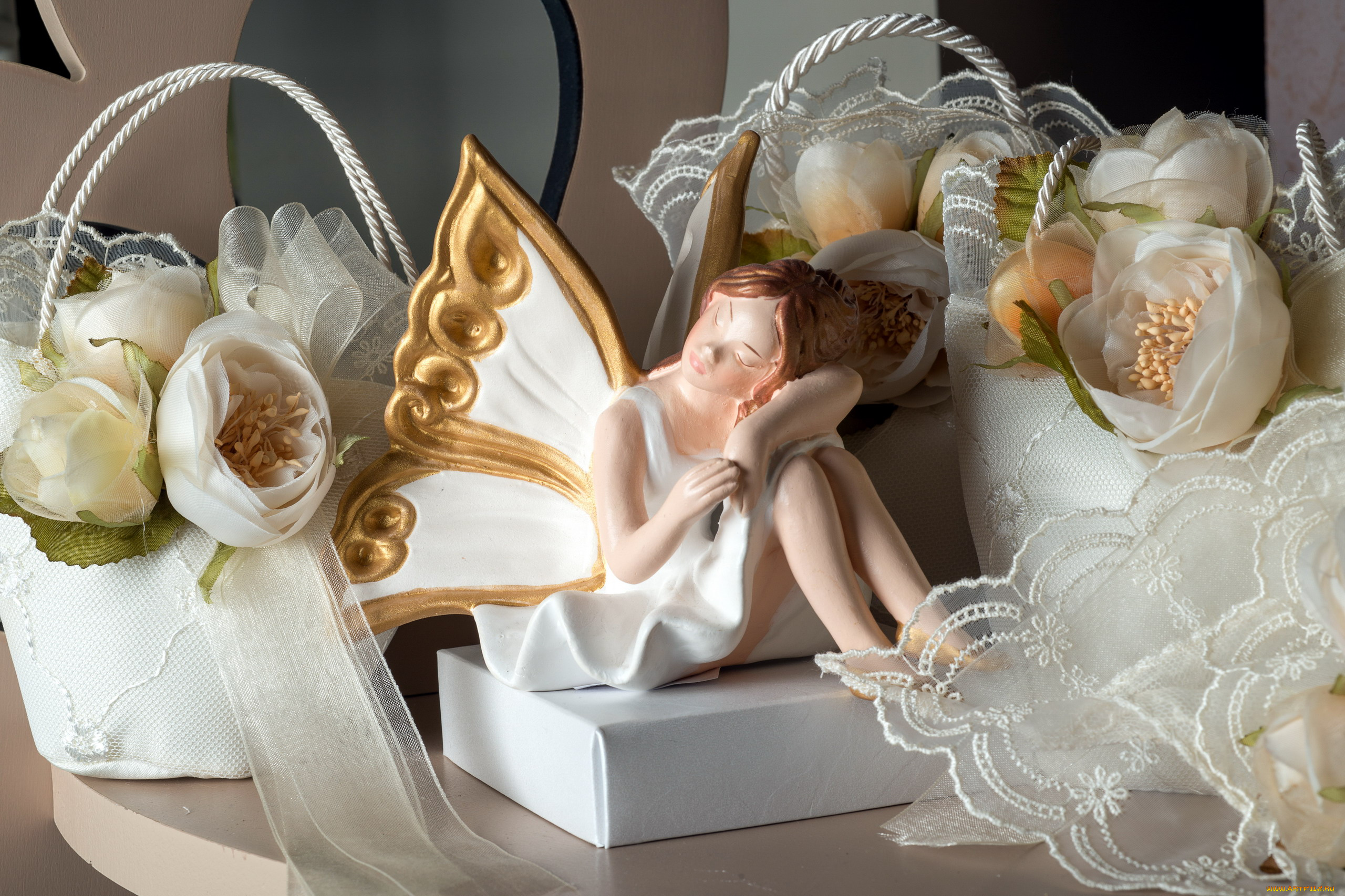 разное, ремесла, , поделки, , рукоделие, искусственные, цветы, статуэтка