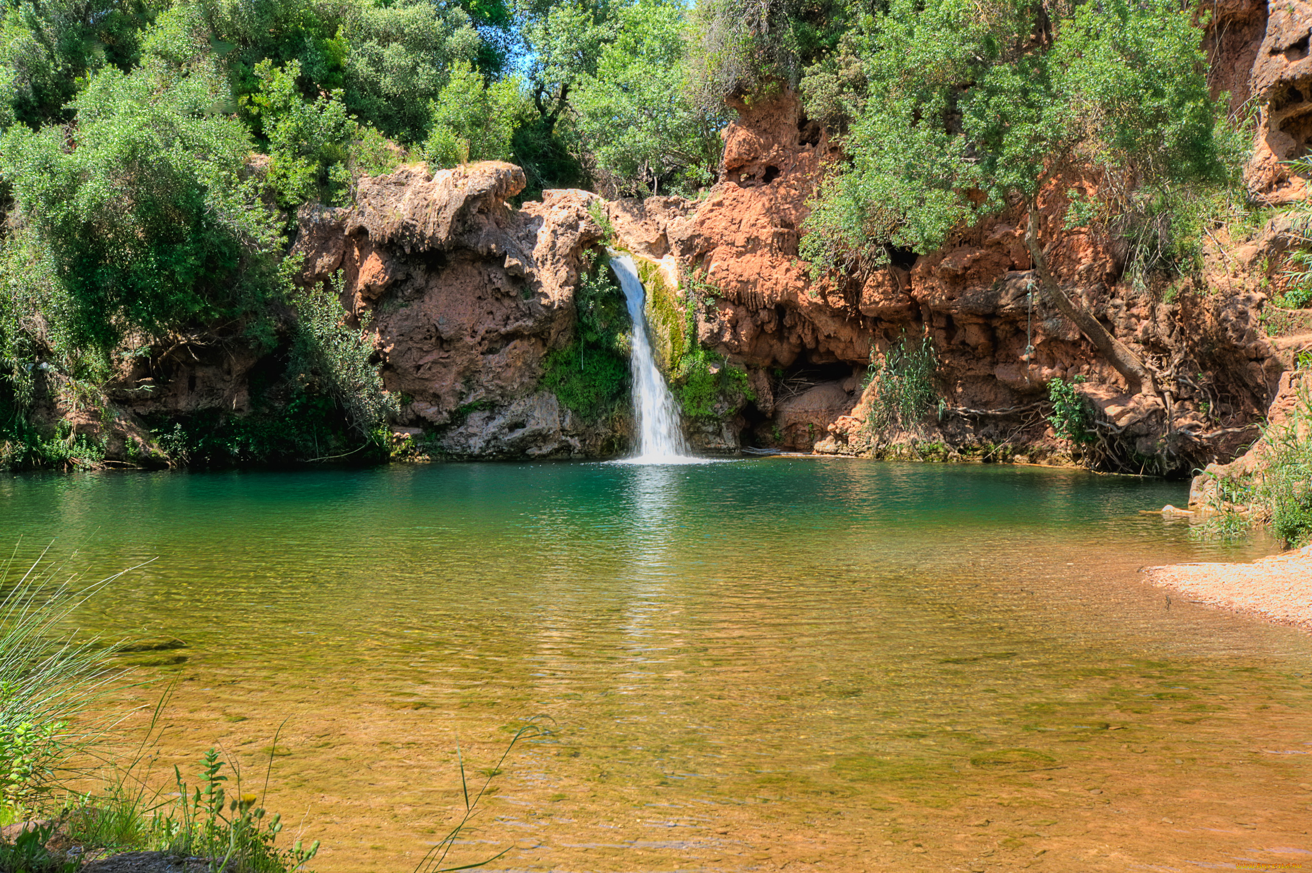 pego, do, inferno, , portugal, природа, водопады, водопад, река, лес